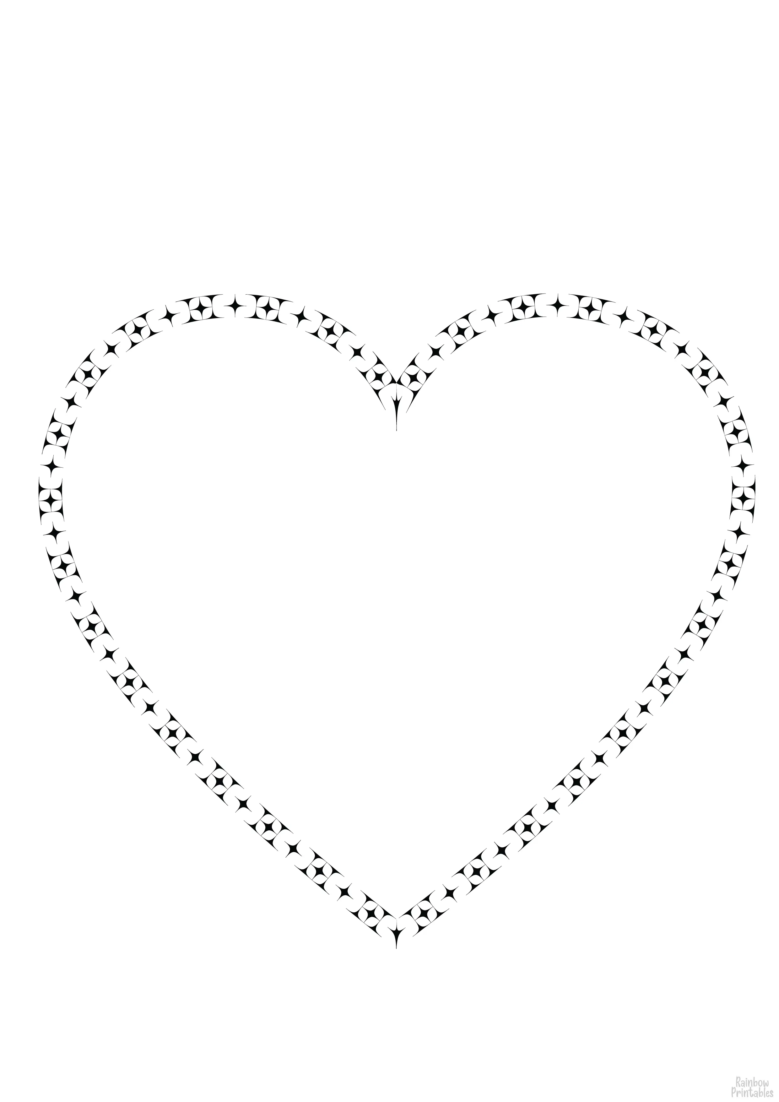 PAGE FRAMES VALENTINE'S DAY Clipart Coloring Pages for Kids Adults Art Activities Line Art