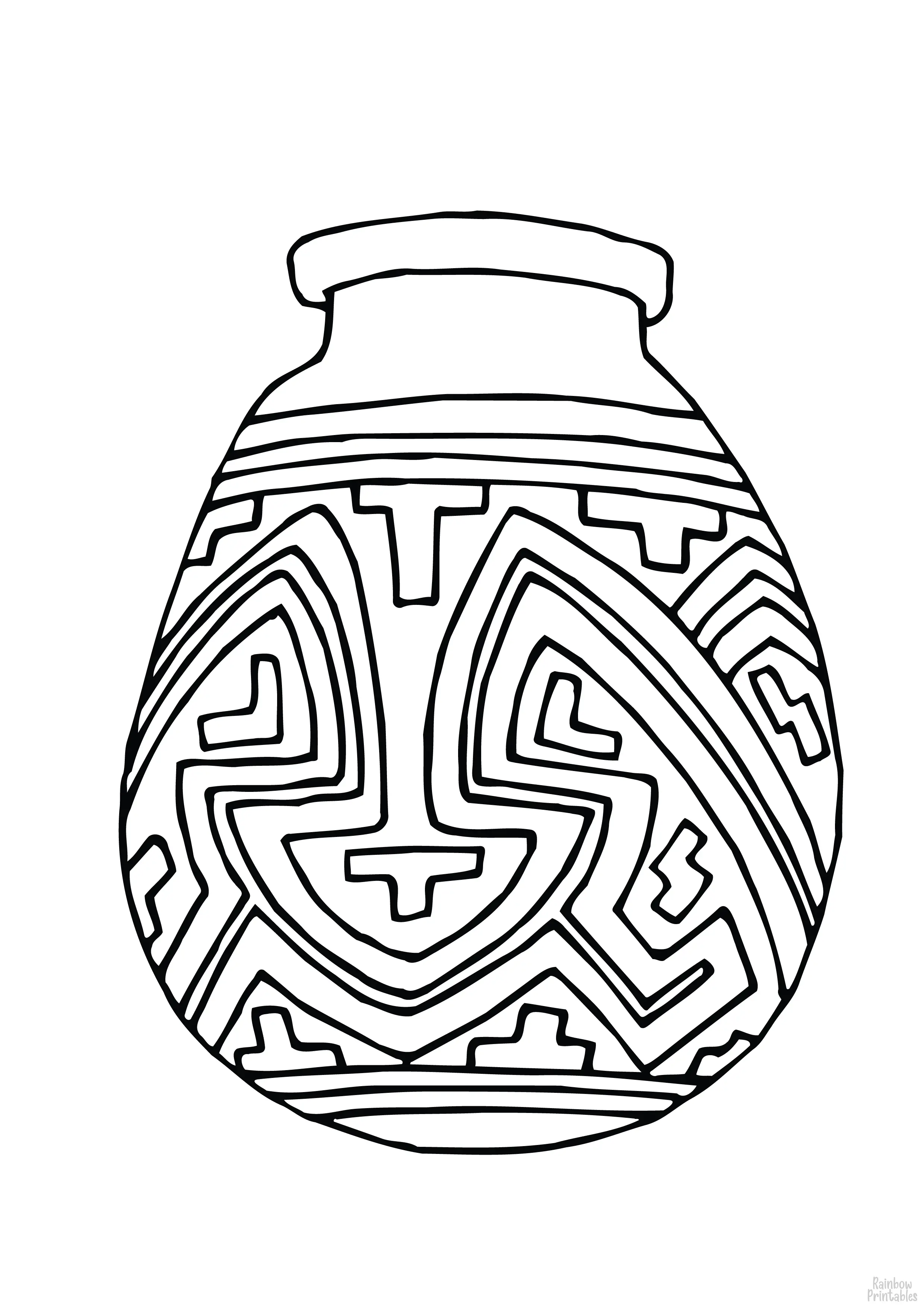 VASE WATERCOLOR Coloring Pages for Kids Adults Art Activities Line Art