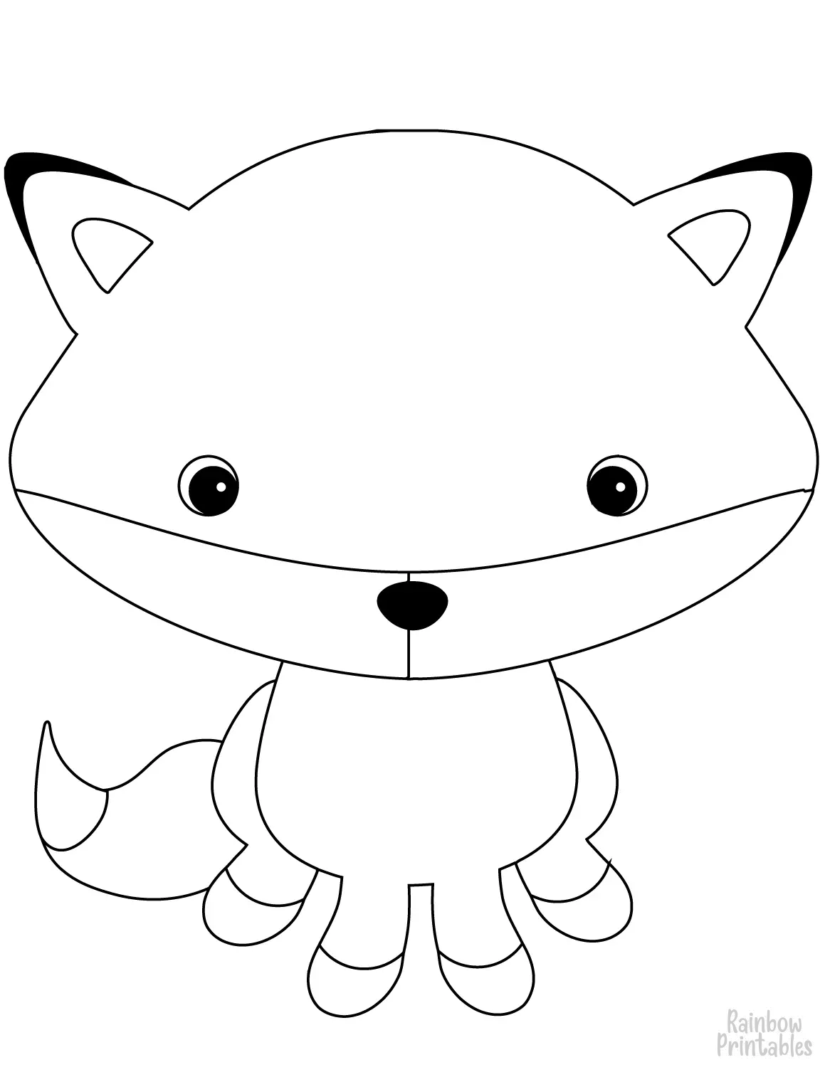 adorable-fox-2-coloring-page-for kids-animal-doodle
