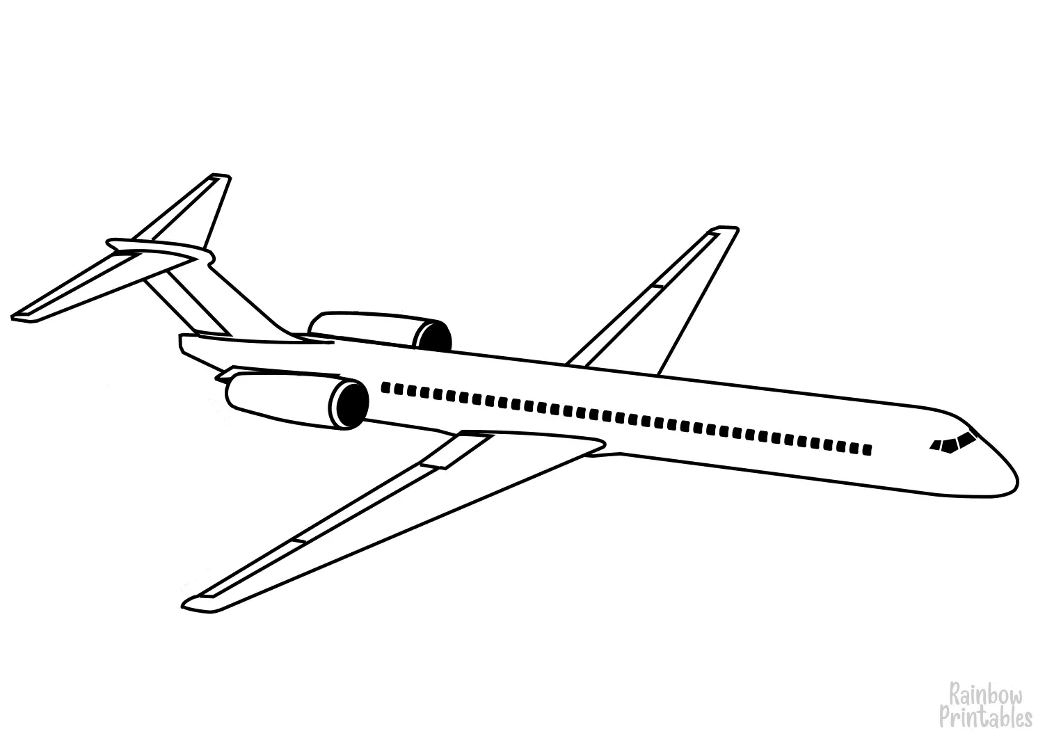 AIRLINER TOY AIRPLANE Clipart Coloring Pages for Kids Adults Art Activities Line Art