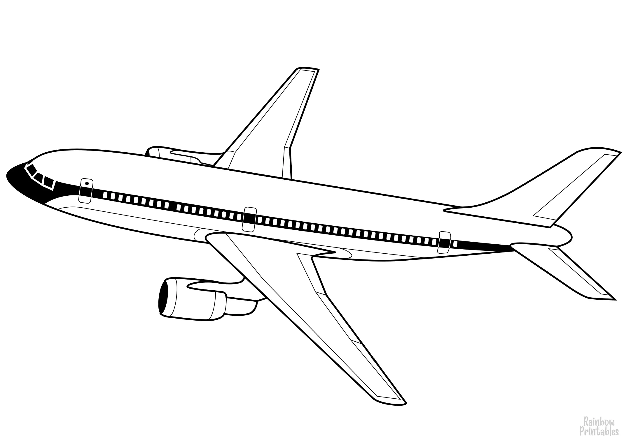 AIRLINER TOY AIRPLANE Clipart Coloring Pages for Kids Adults Art Activities Line Art