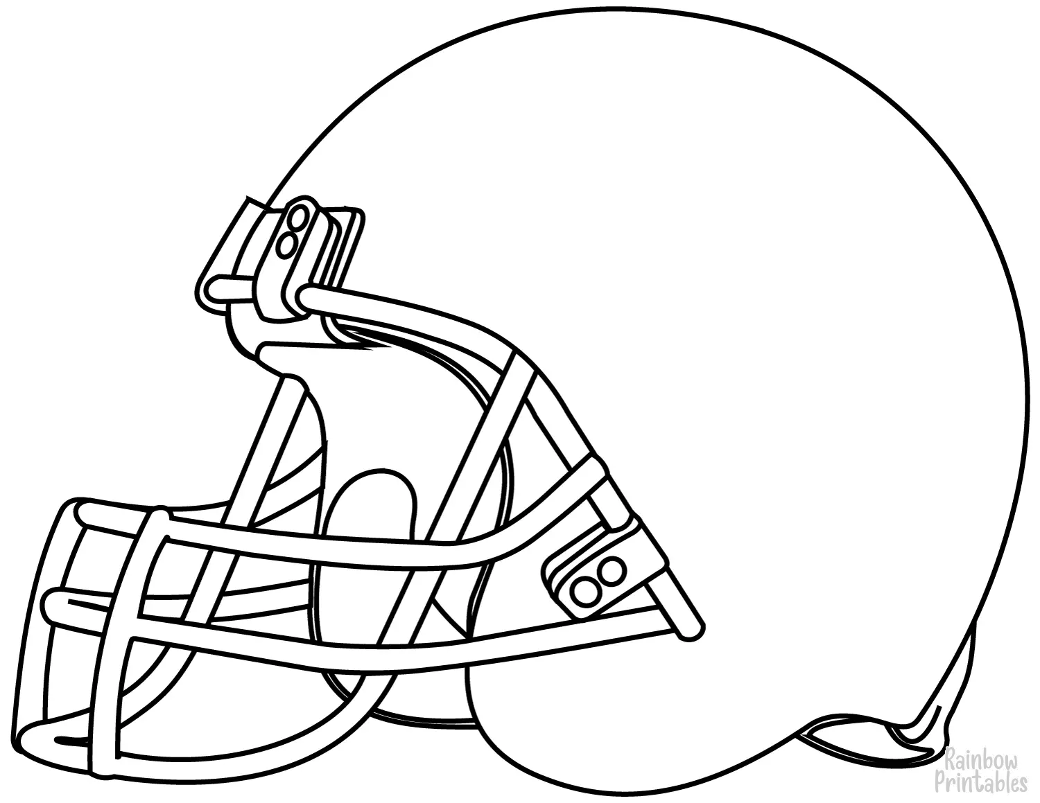 AMERICAN FOOTBALL HELMET Clipart Coloring Pages for Kids Adults Art Activities Line Art
