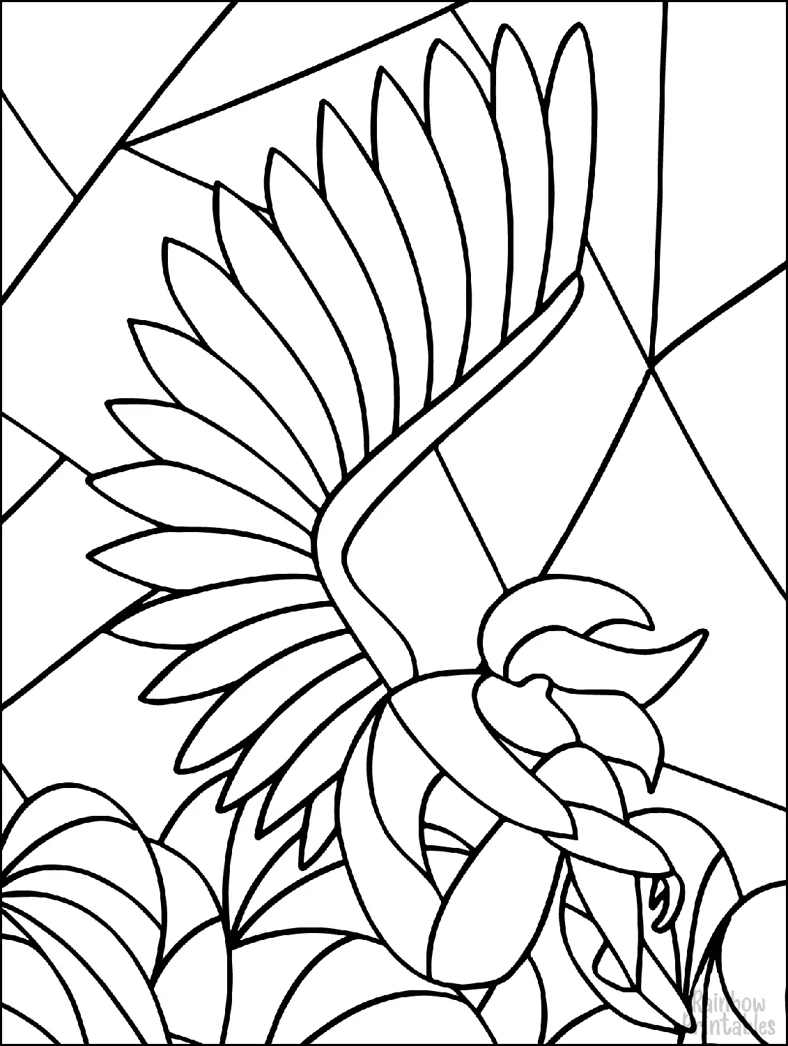 FALLEN ANGEL OF SORROW STAINED GLASS Clipart Coloring Pages for Kids Adults Art Activities Line Art