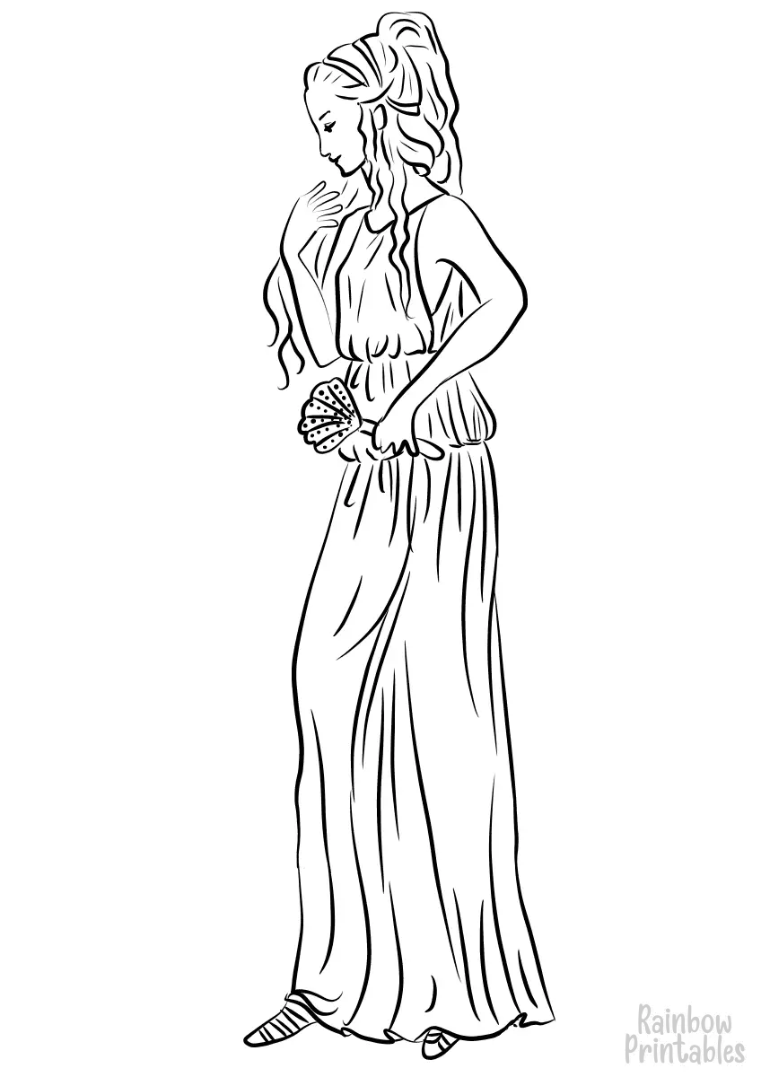 APHRODITE Free Clipart Coloring Pages for Kids Adults Art Activities Line Art