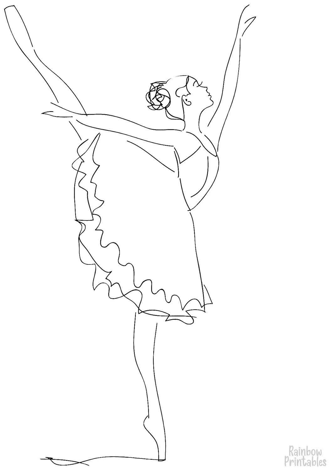 BALLERINA Figure Free Clipart Coloring Pages for Kids Adults Art Activities Line Art