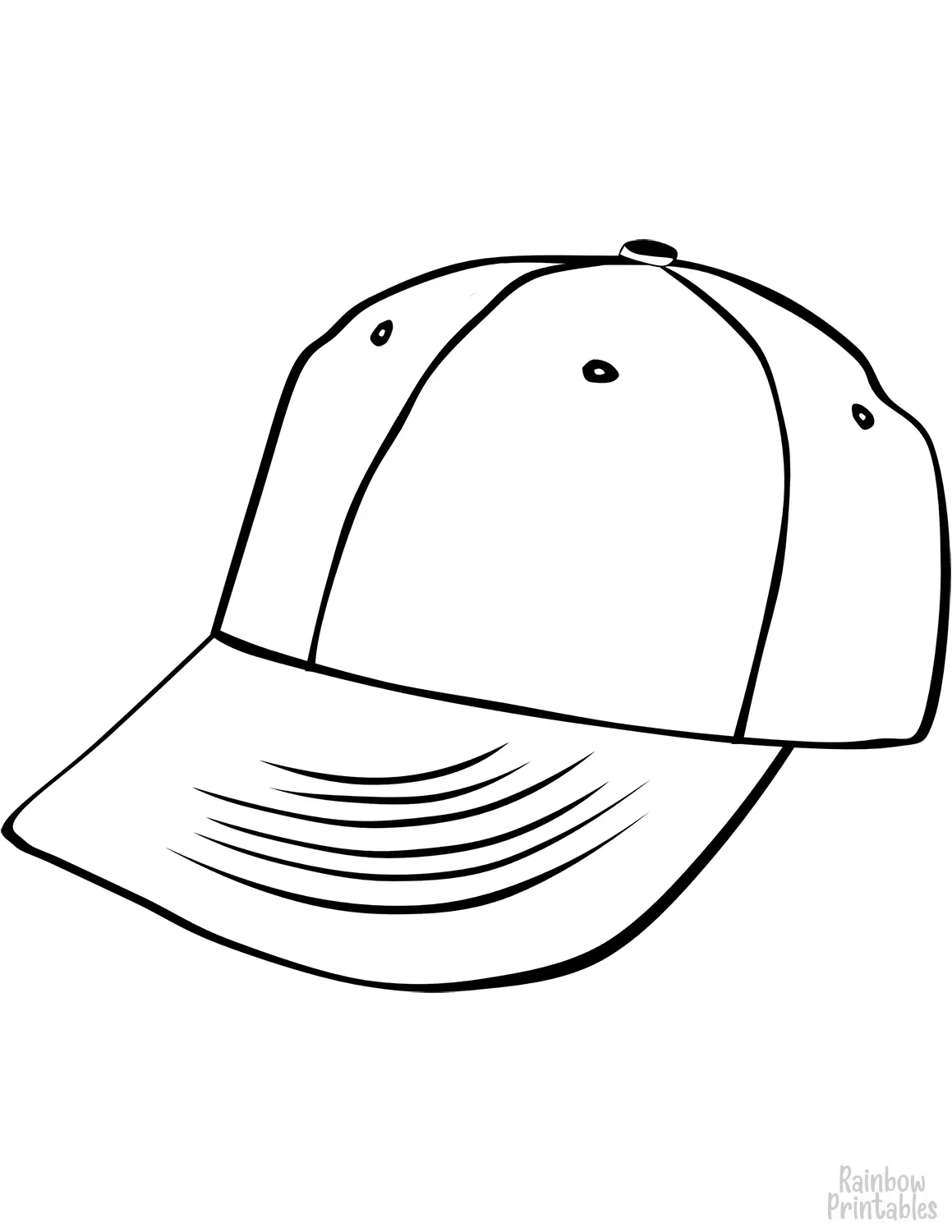 Baseball Cap Clothing Set Coloring Activities for Kids