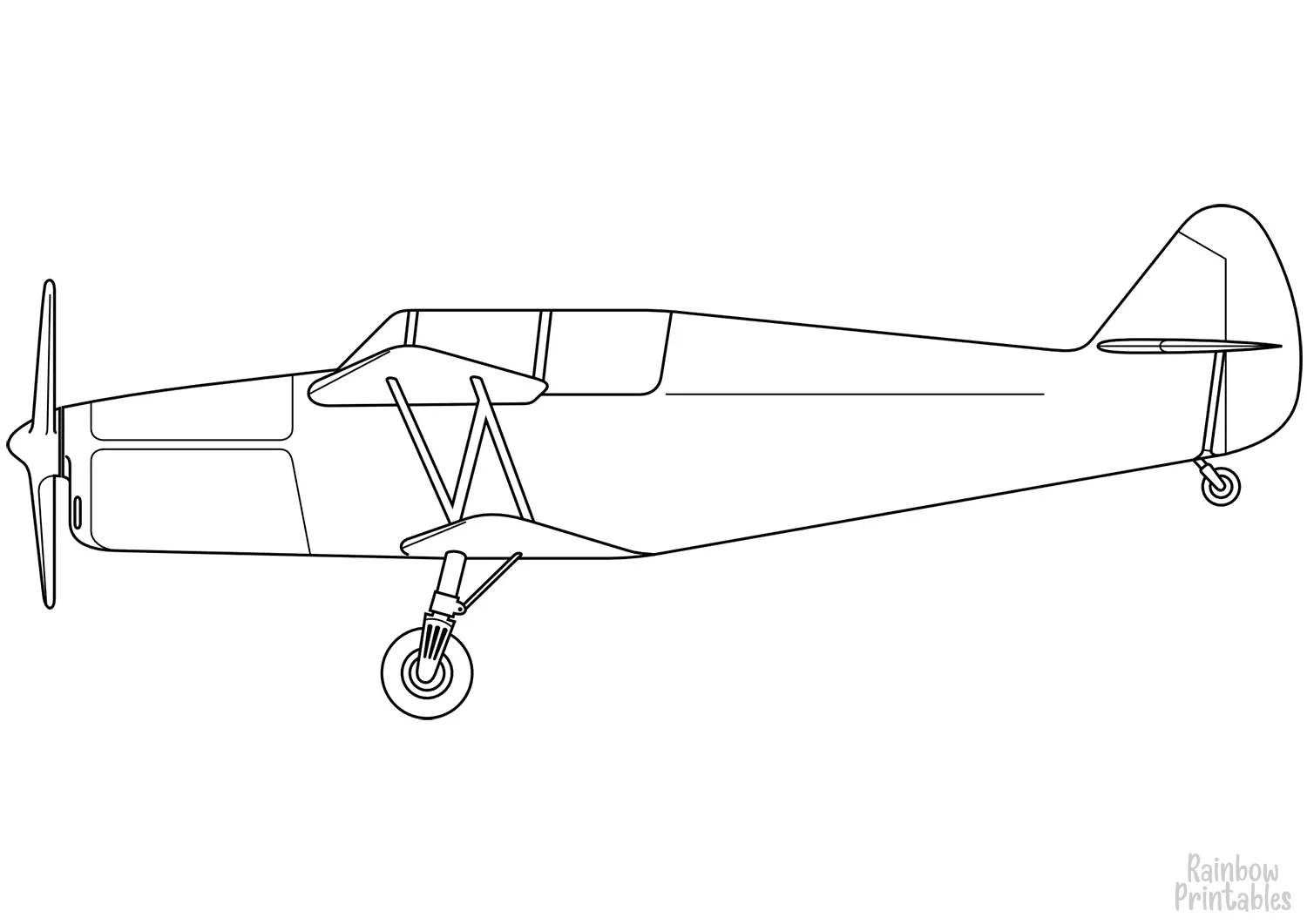 BIPLANE AIRPLANE Clipart Coloring Pages for Kids Adults Art Activities Line Art