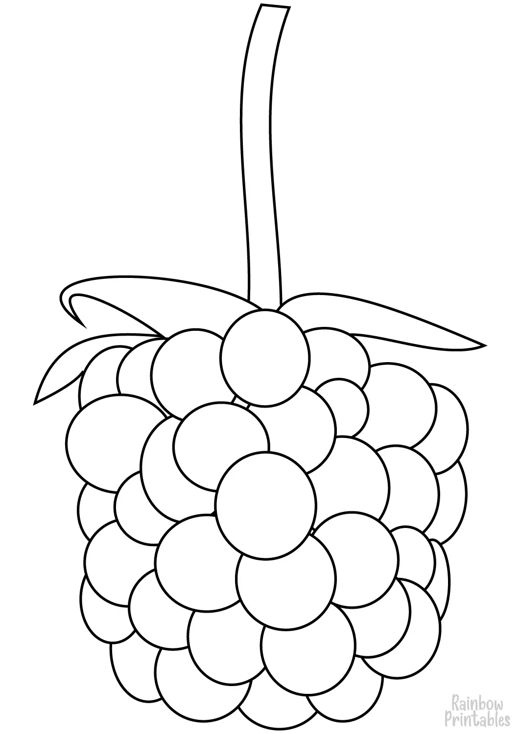 Line Drawing BLACK Berry Coloring Pages for Kids Art Project