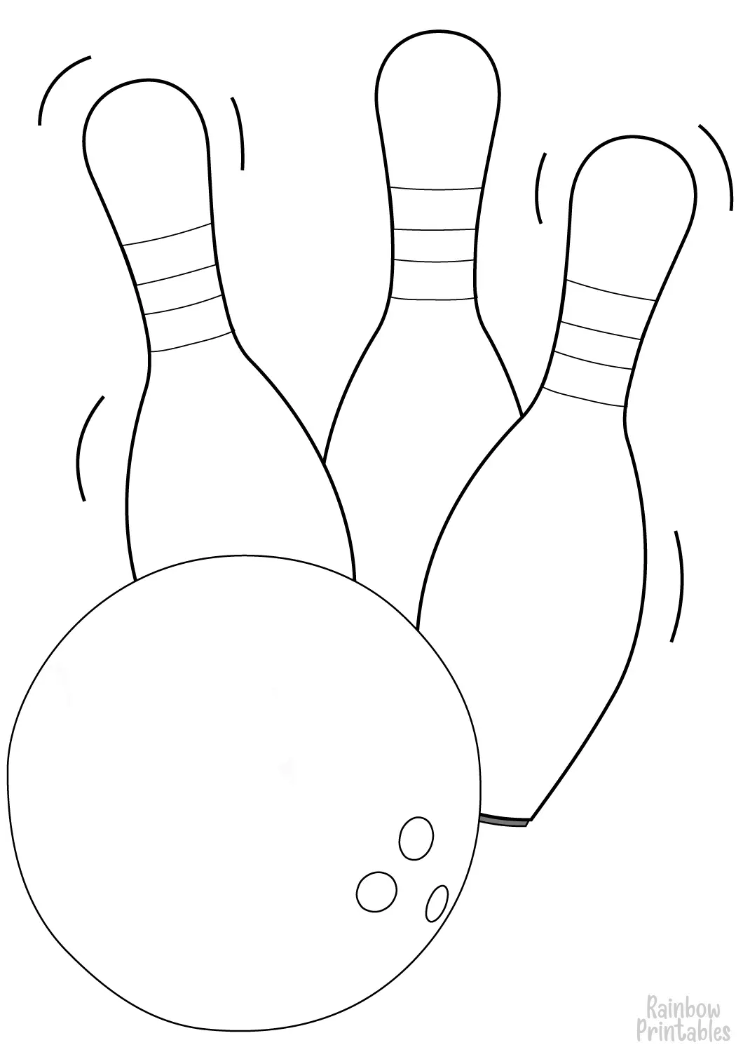Bowling Strike Ball DAY Clipart Coloring Pages for Kids Adults Art Activities Line Art