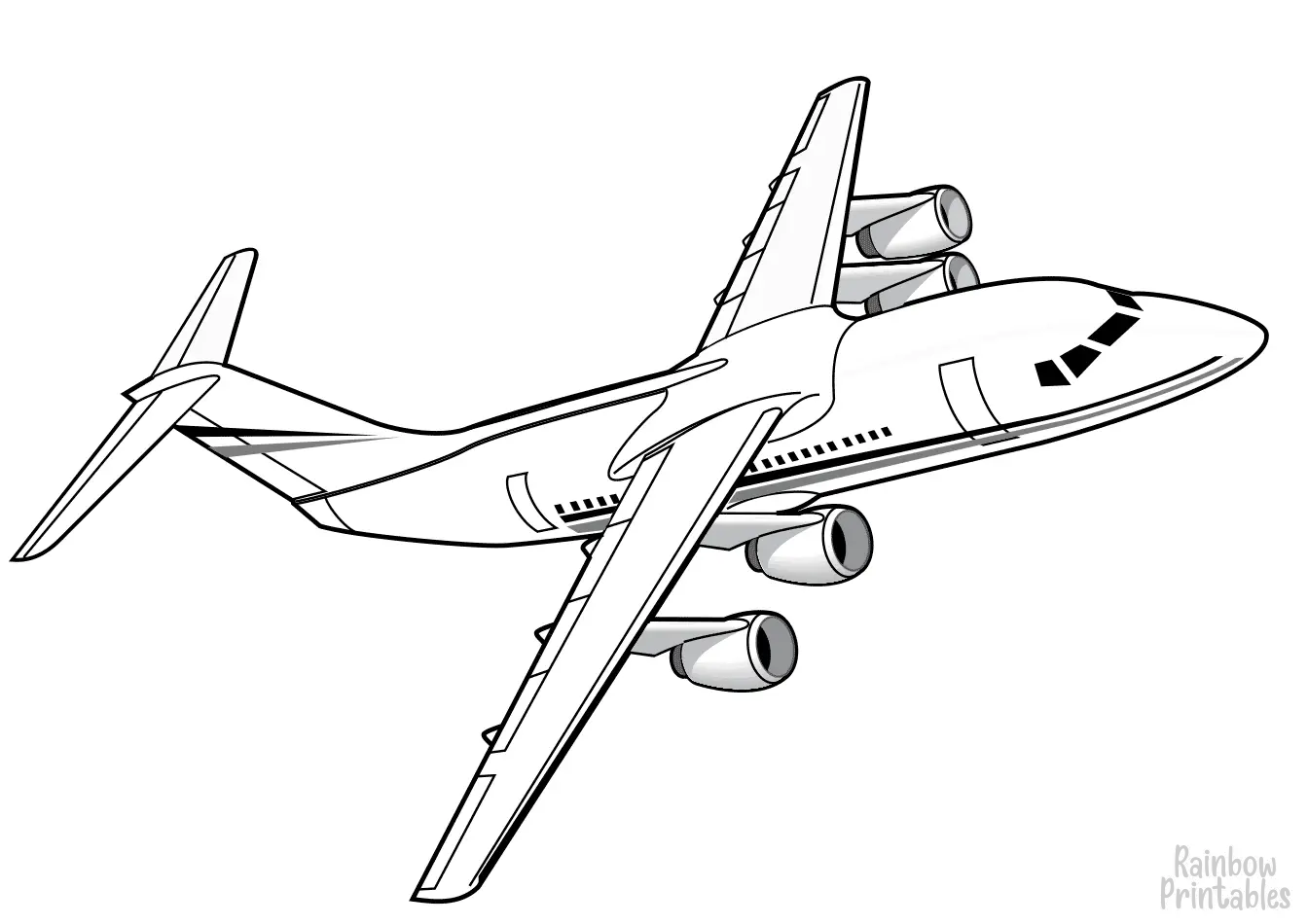 BIPLANE AIRPLANE AIRLINER AEROSPACE Clipart Coloring Pages for Kids Adults Art Activities Line Art