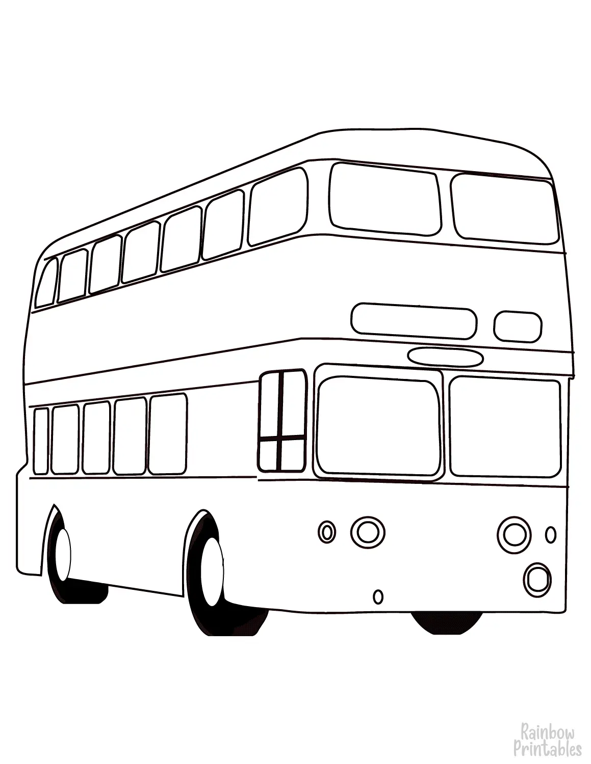 BRITISH RED BUS Clipart Coloring Pages for Kids Adults Art Activities Line Art