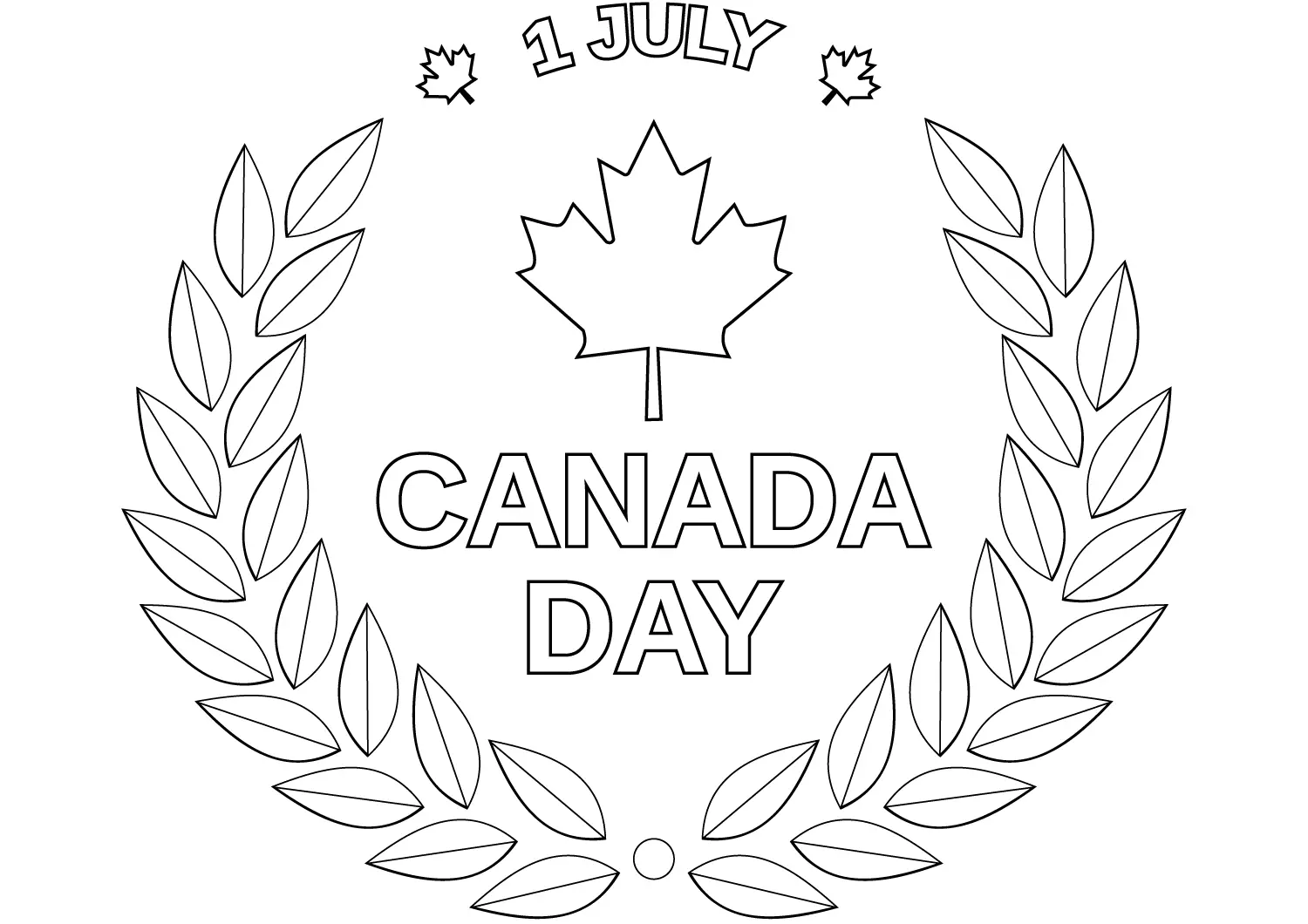 Canada Day Free Clipart Public Domain Coloring Pages Line Art Drawings for Kids-