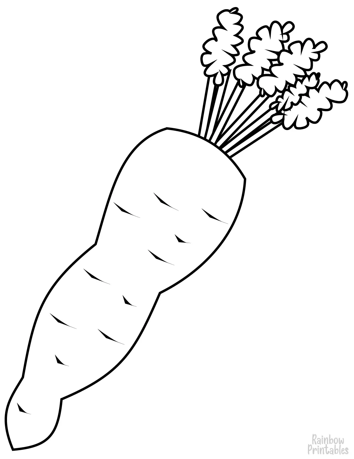 Line Drawing CARROT VEGETABLE Coloring Pages for Kids Art Project