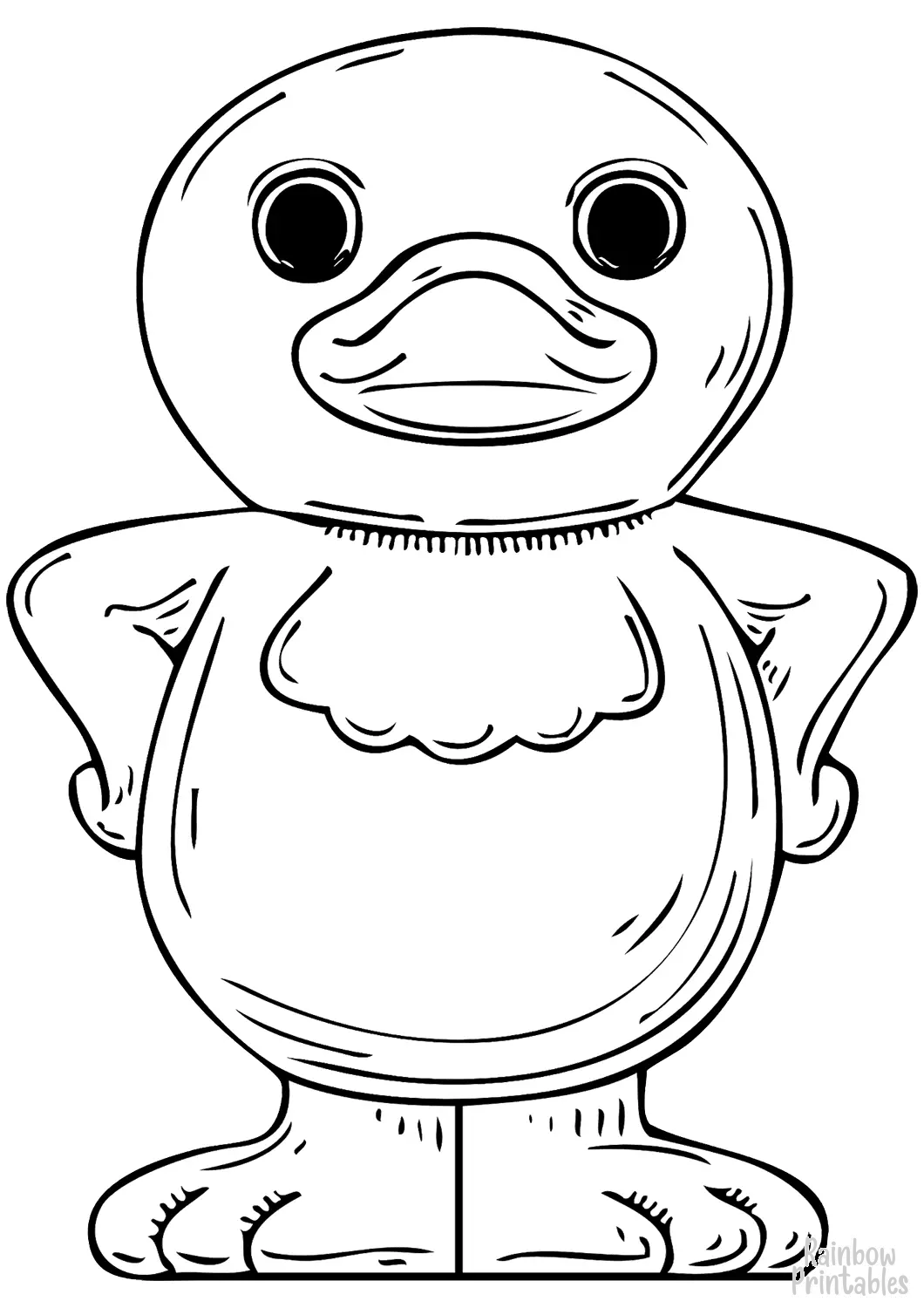 SIMPLE-EASY-line-drawings-DUCKLING-coloring-page-for-kids
