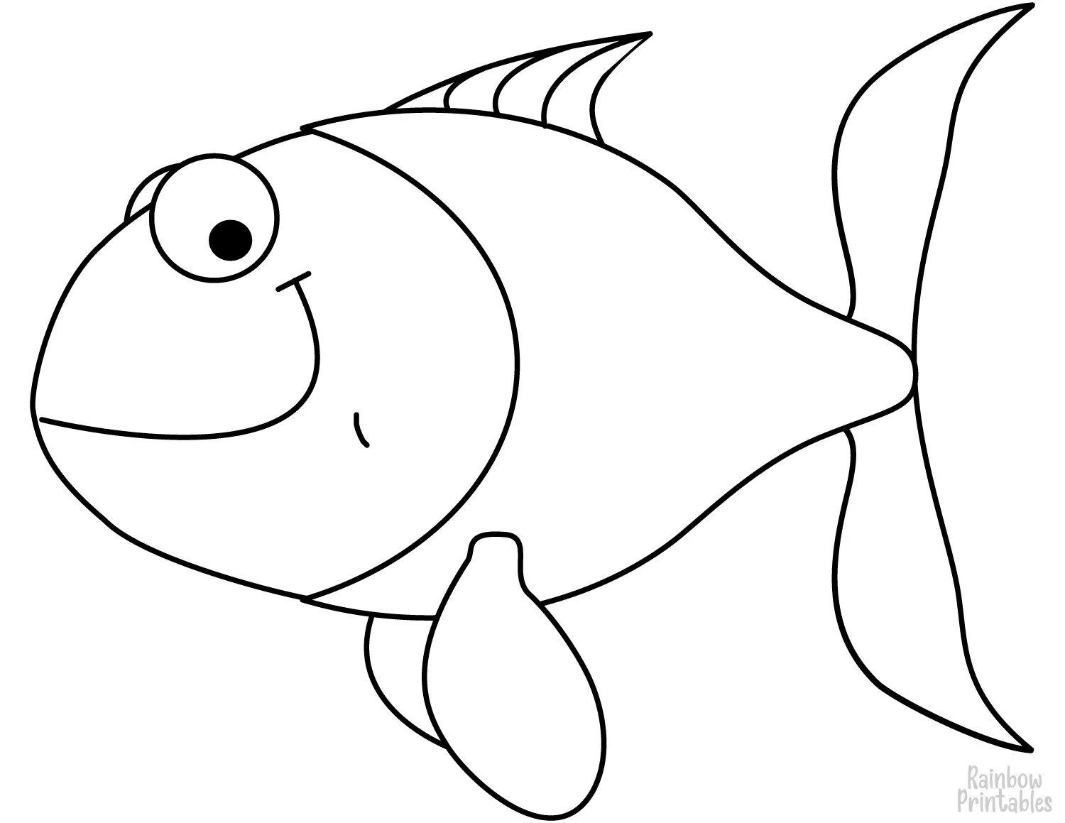 SIMPLE-EASY-line-drawings-KISSING-FISH-coloring-page-for-kids3