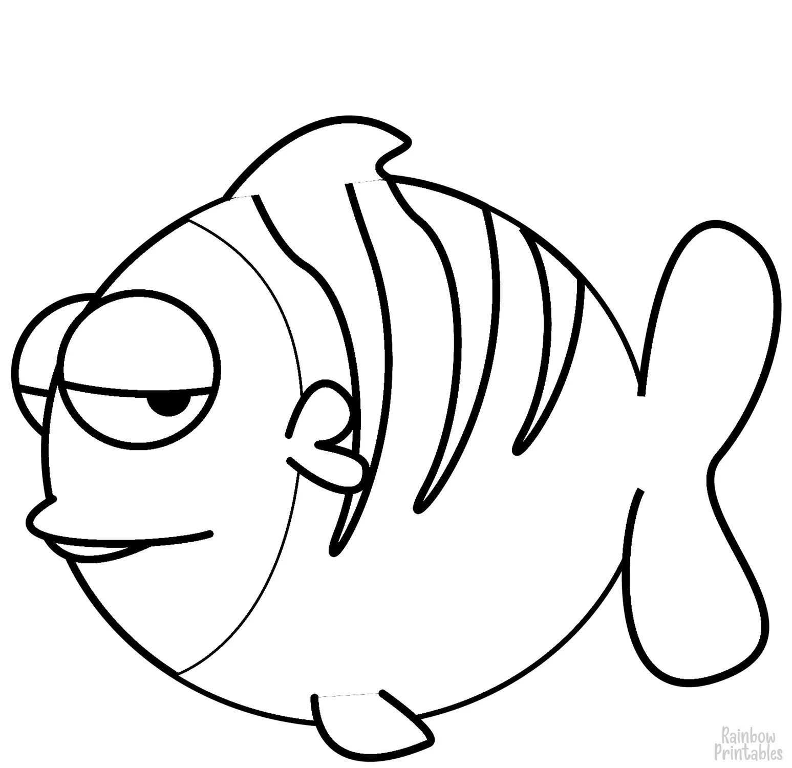 SIMPLE-EASY-line-drawings-FISH-cartoon-coloring-page-for-kids