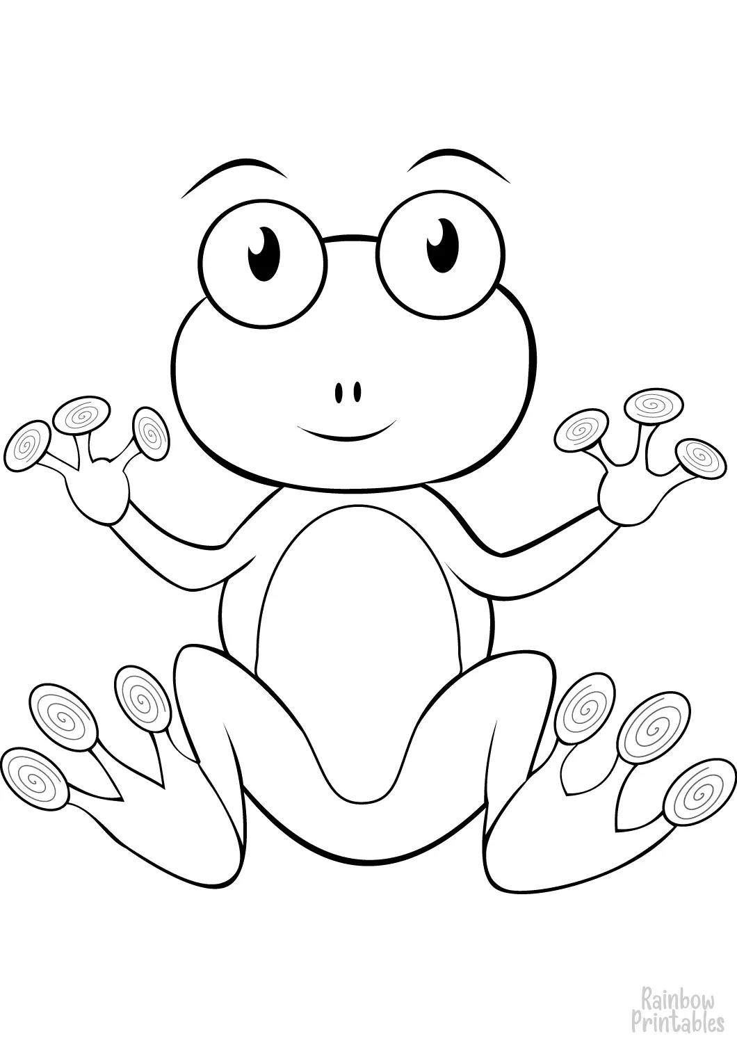 SIMPLE-EASY-line-drawings-CARTOON-FROG-coloring-page-for-kids