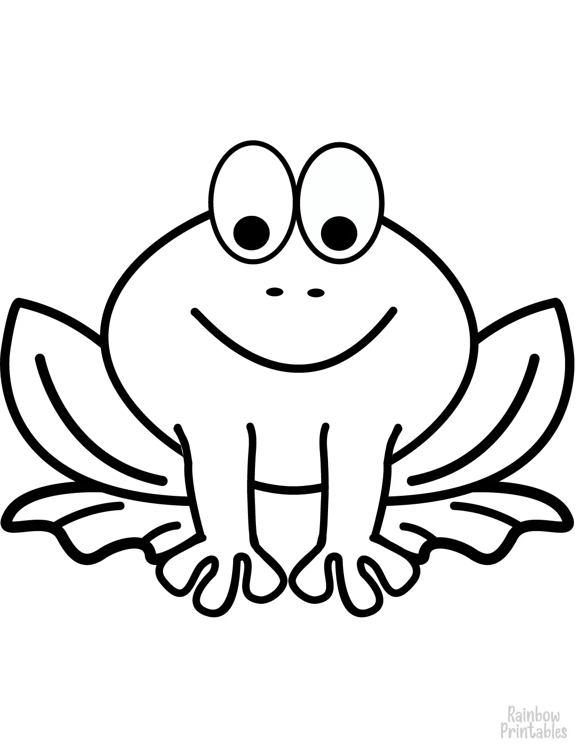 SIMPLE-EASY-line-drawings-CARTOON-FROG-coloring-page-for-kids2