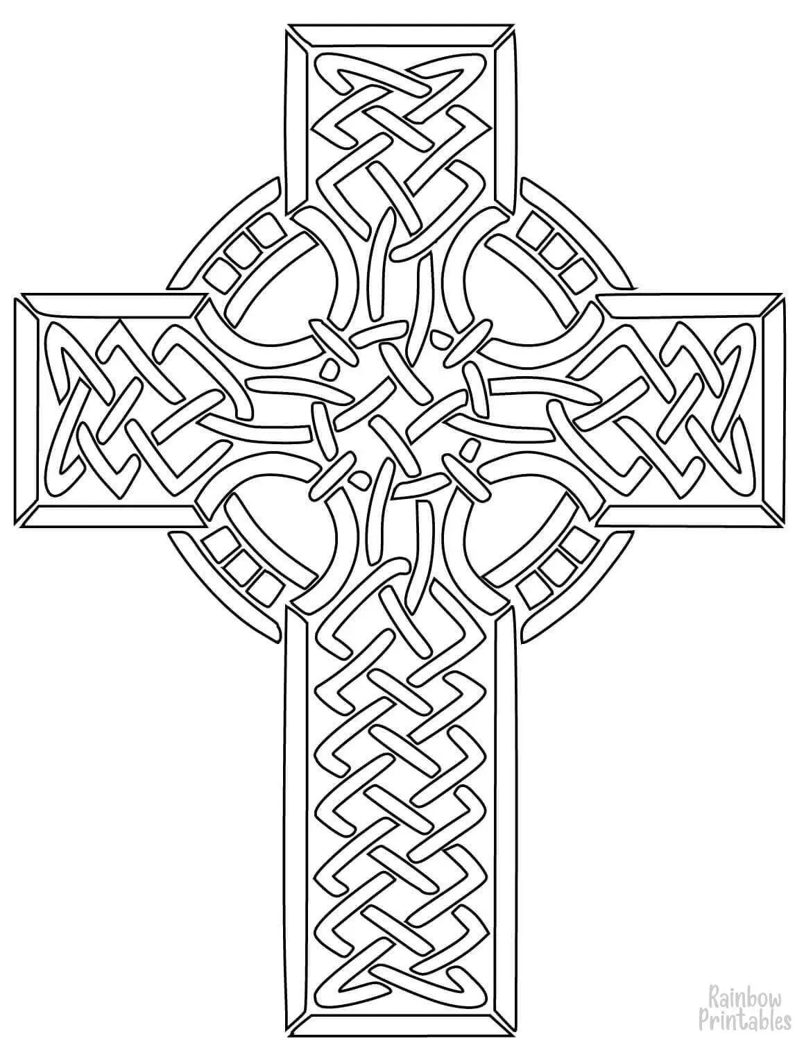 SIMPLE-EASY-line-drawings-celtic-cross-coloring-page-for-kids