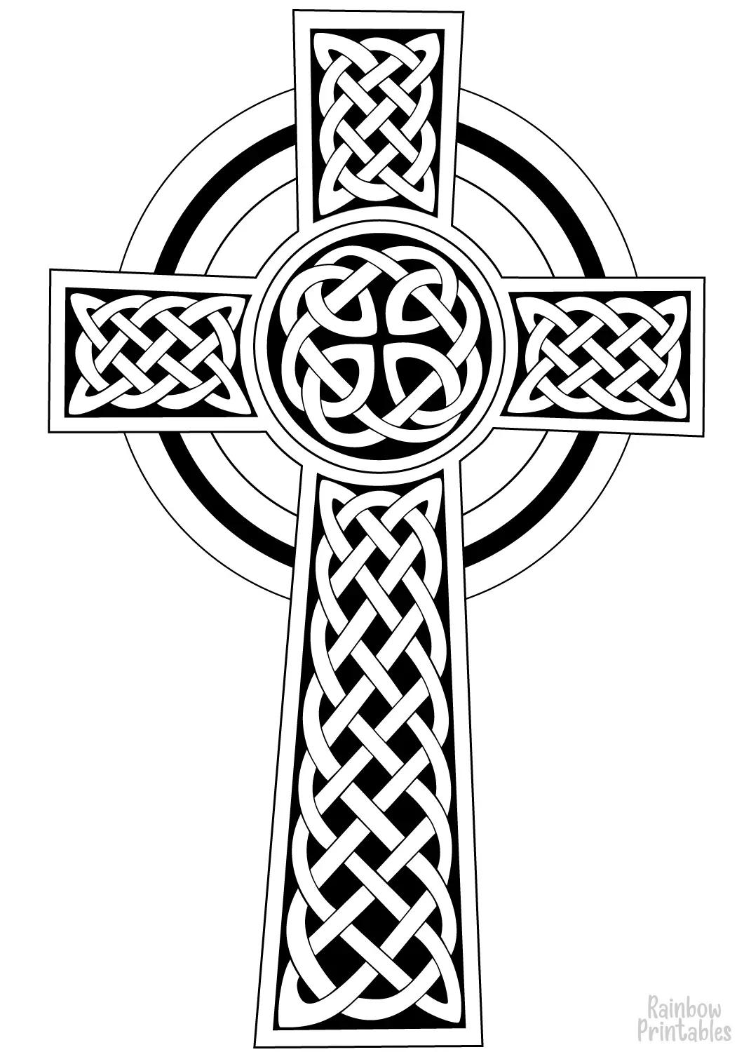 Celtic Cross DESIGN Pattern Mandala Coloring Pages for Kids Adults Art Activities Line Art