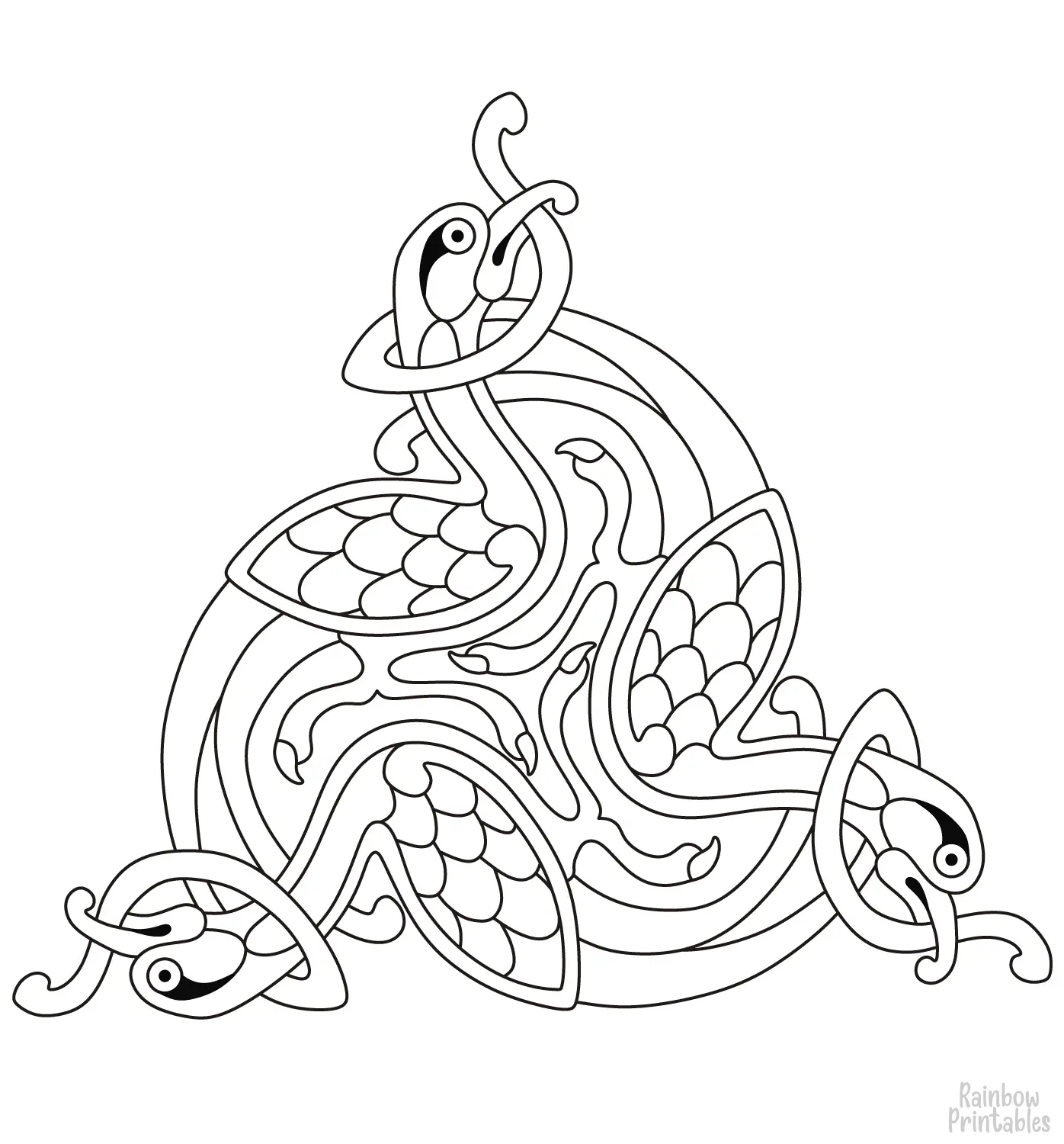 Celtic DESIGN Pattern Mandala Coloring Pages for Kids Adults Art Activities Line Art