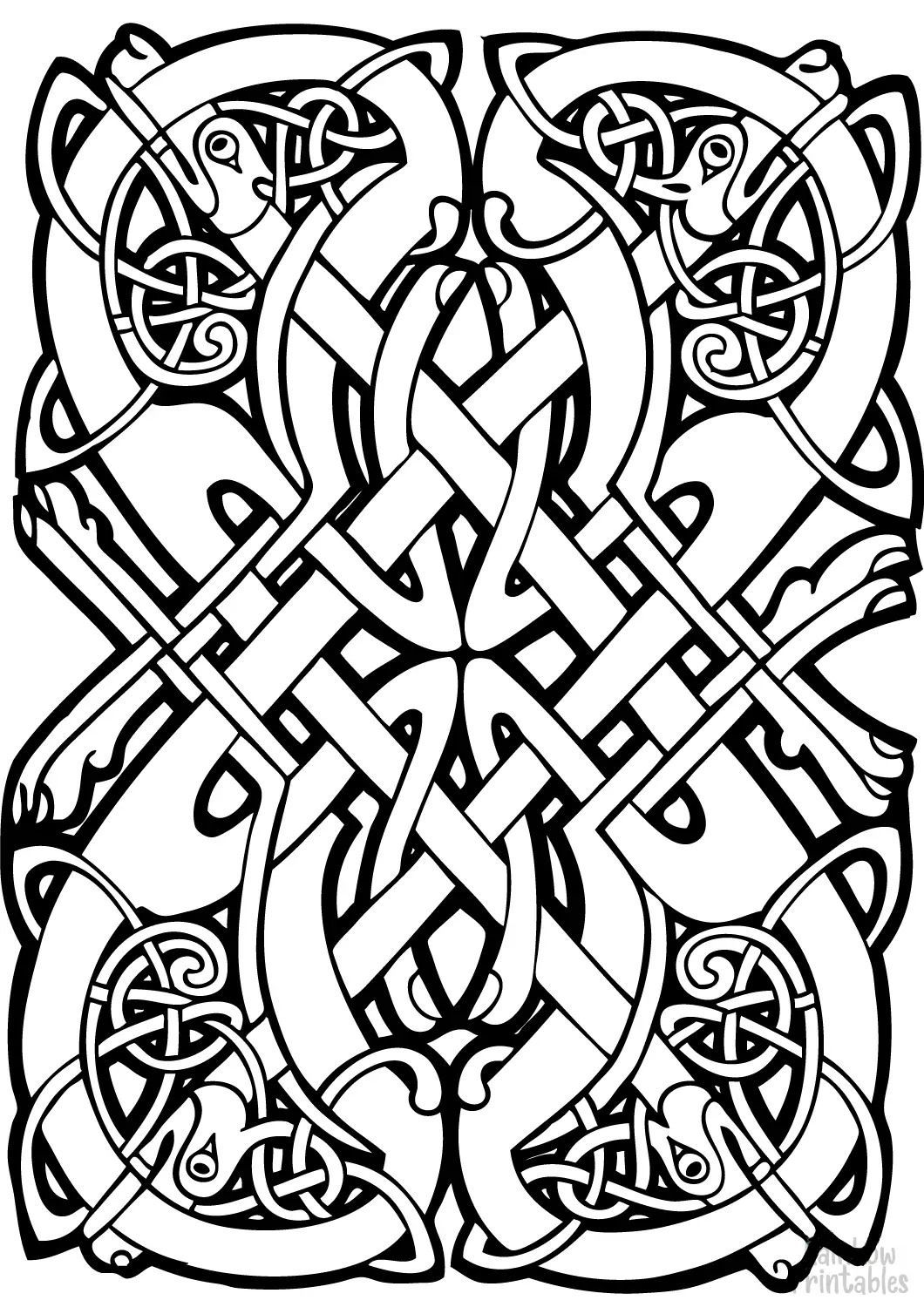 Celtic Pattern Mandala Coloring Pages for Kids Adults Art Activities Line Art