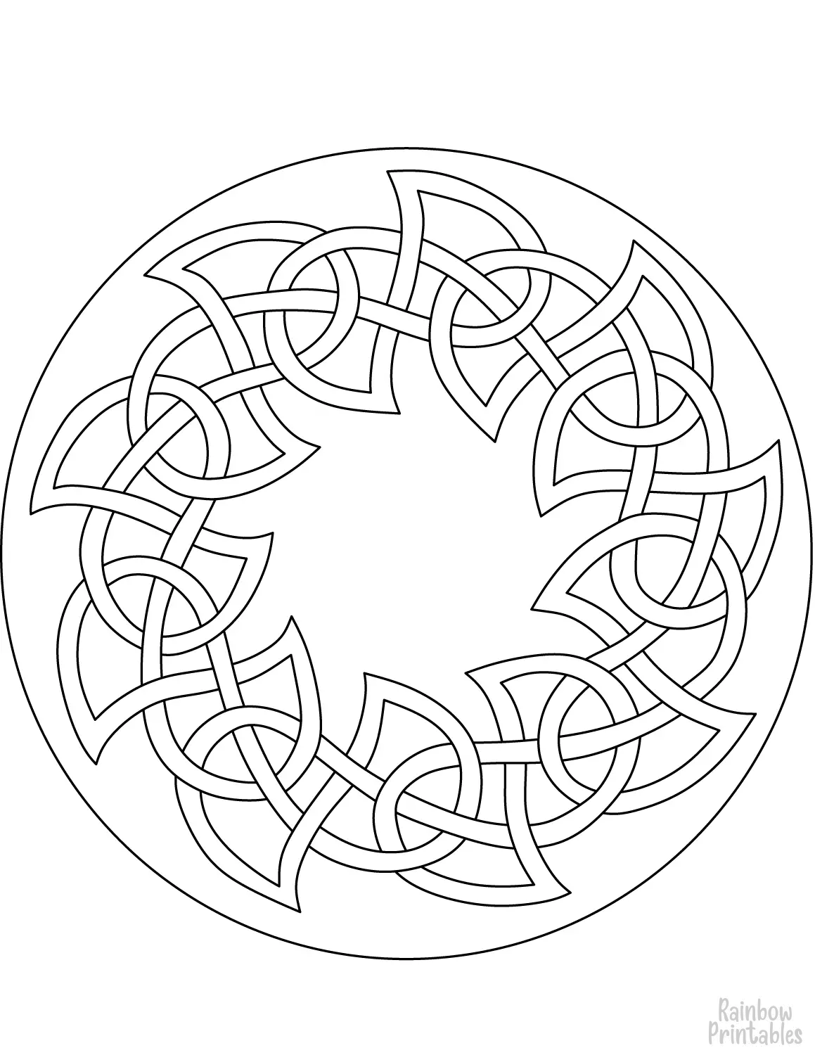 Celtic DESIGN Pattern Mandala Coloring Pages for Kids Adults Art Activities Line Art
