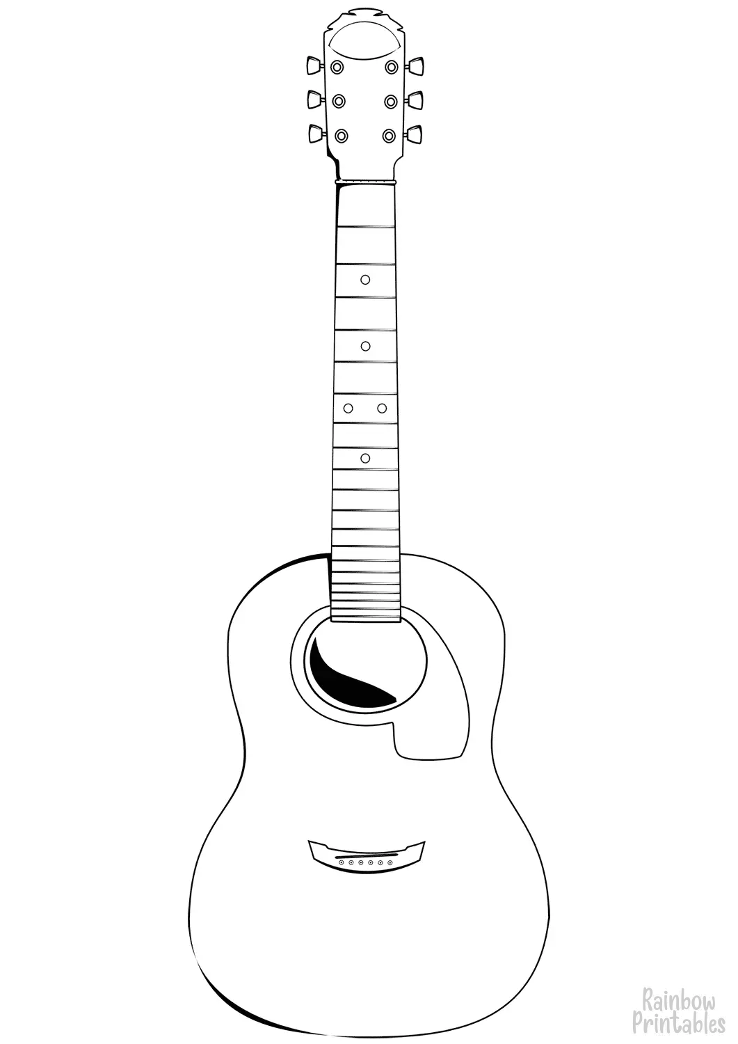 CLASSICAL GUITAR Free Clipart Coloring Pages for Kids Adults Art Activities Line Art