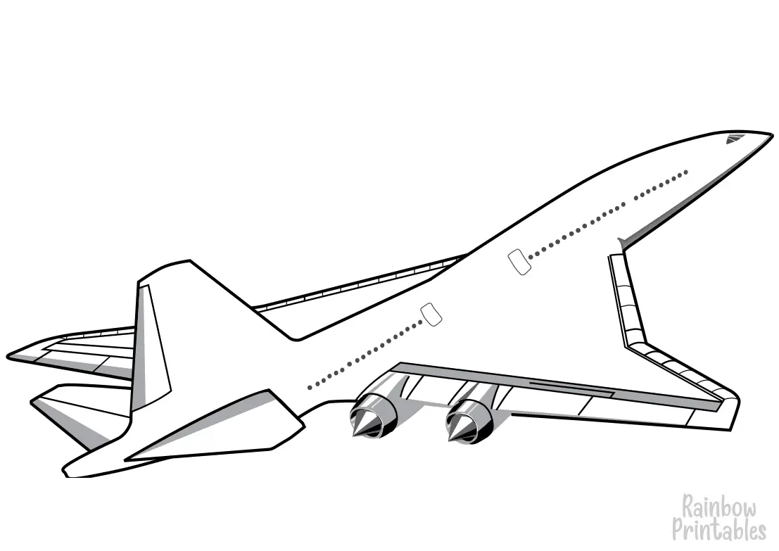 AIRPLANE Clipart Coloring Pages for Kids Adults Art Activities Line Art