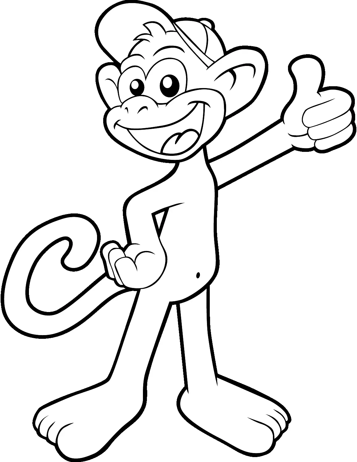 cute-cartoon-monkey-coloring-page