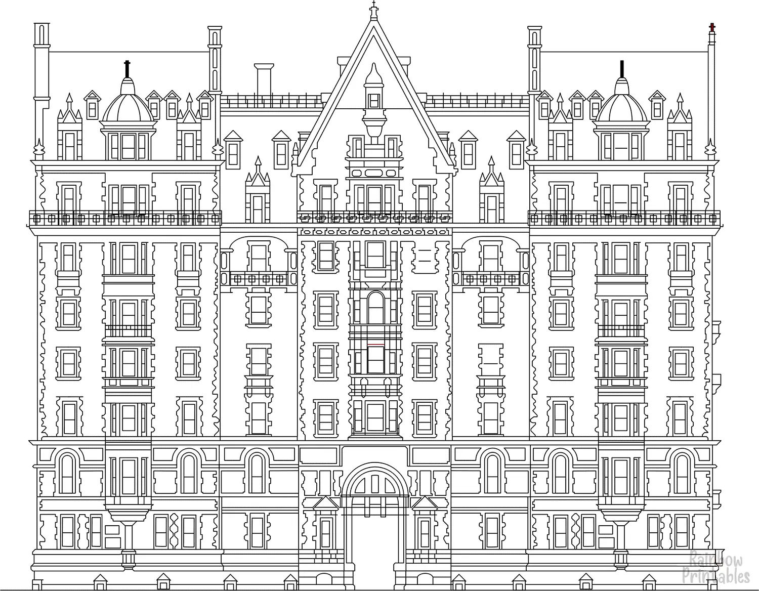 Coloring-Activity-for-Kids-dakota-apartments-building-in-new-york-coloring-page