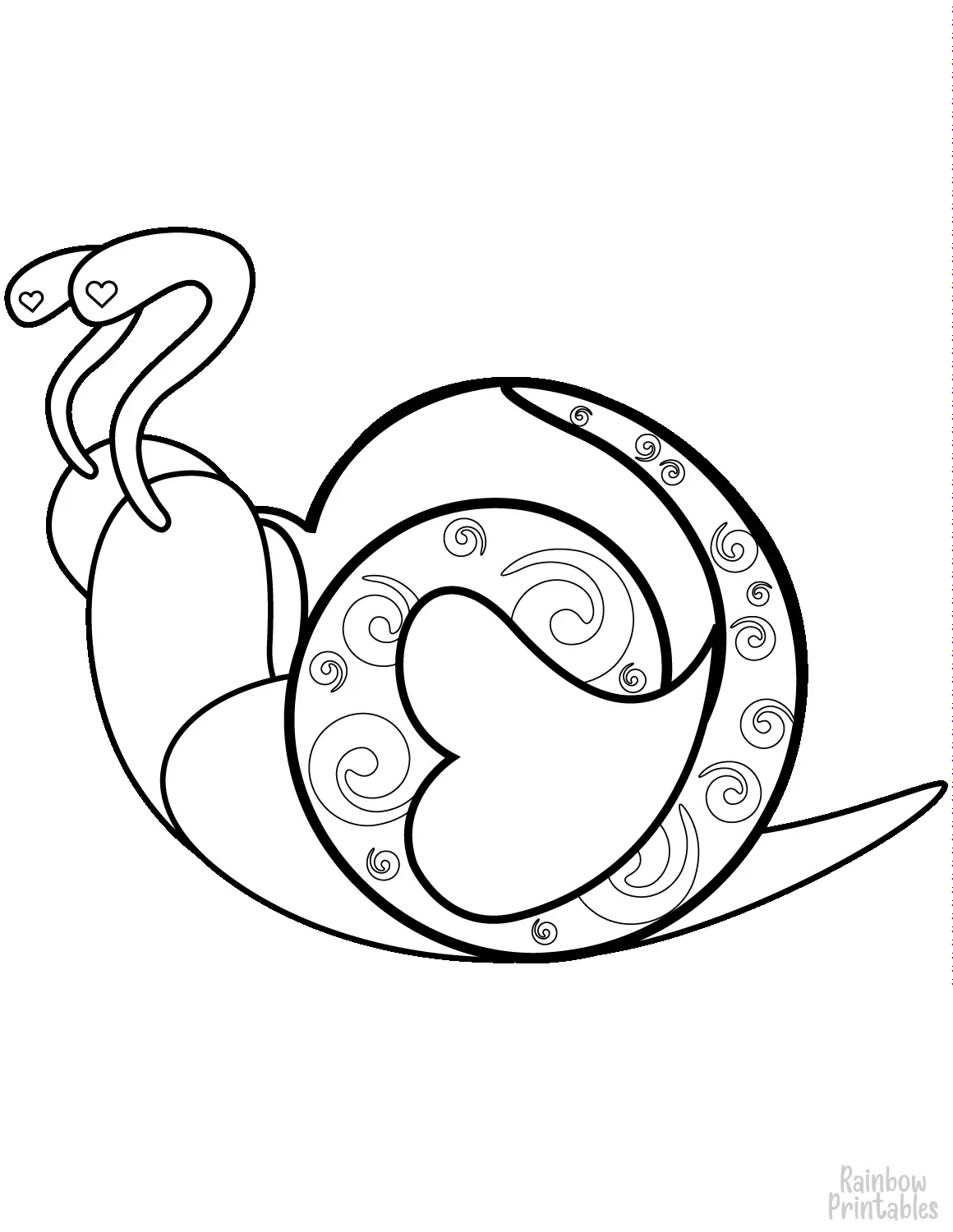 SIMPLE-EASY-line-drawings-MANDALA-SNAIL-coloring-page-for-kids