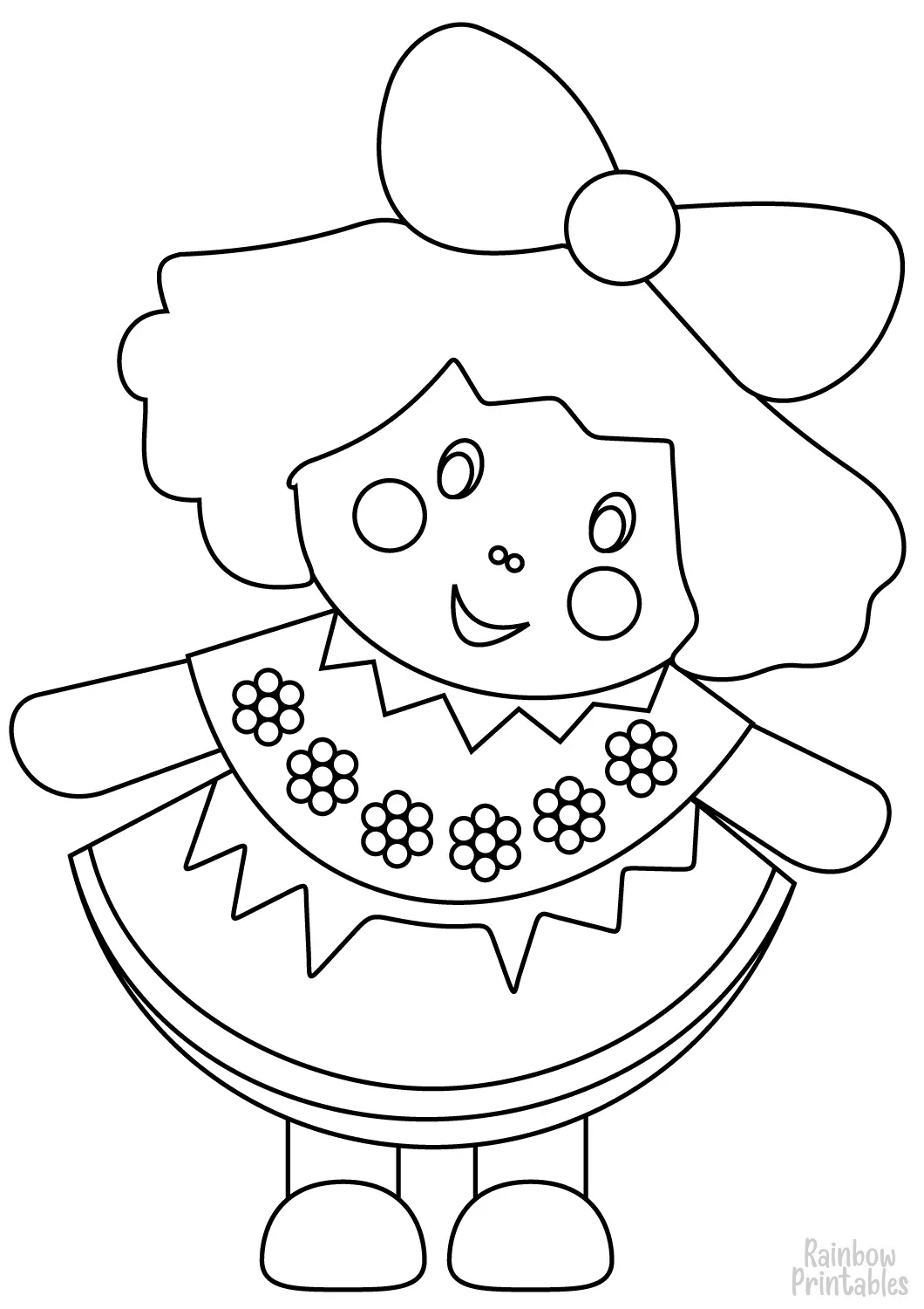 CUTE TOY DOLL Clipart Coloring Pages for Kids Adults Art Activities Line Art