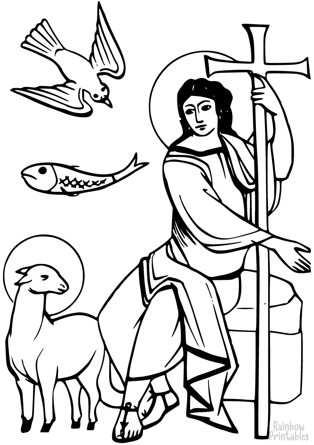 SIMPLE-EASY-line-drawings-Dove-Lamb-of-God-Cross-coloring-page-for-kids