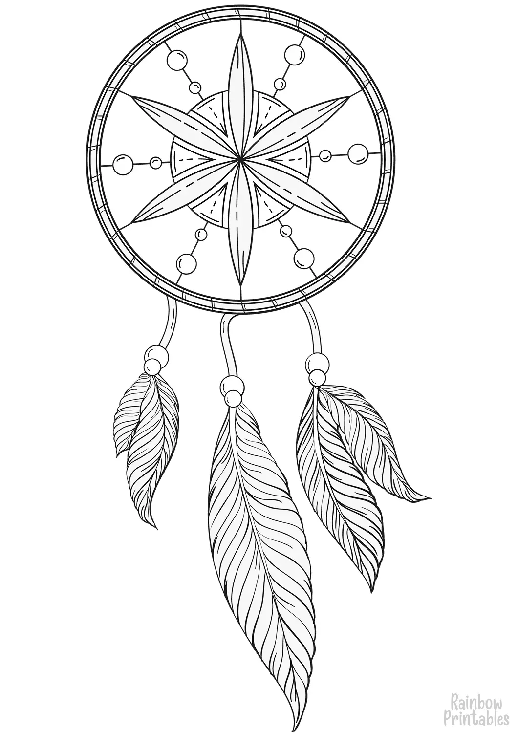 Indian-Dream-Catcher Good Luck Charm Coloring Page