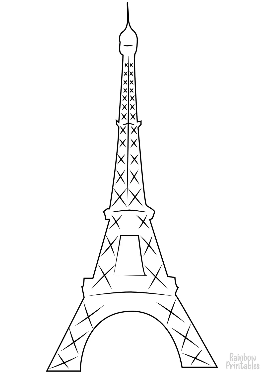 Parisian Eiffel Tower-Clipart Coloring Pages for Kids Adults Art Activities Line Art
