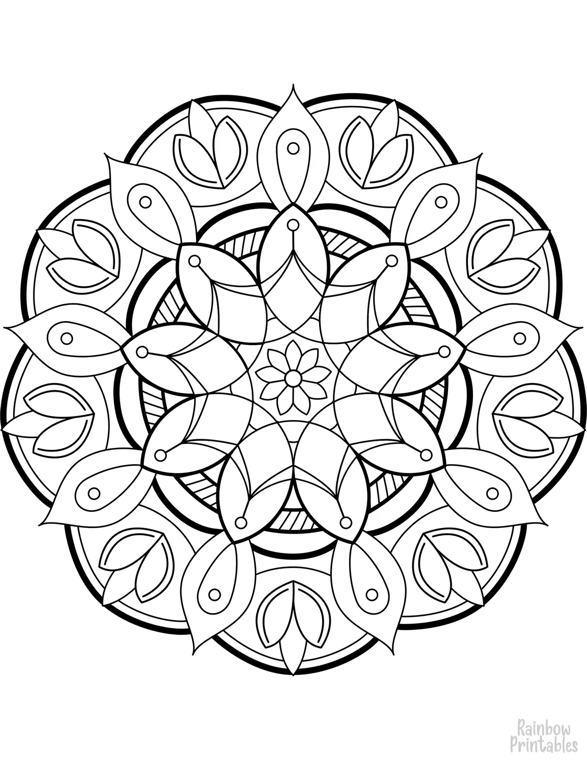 ADULT COLORING PAGES ANTI-STRESS RELIEF PRINTABLE MANDALA PATTERN GROWN UP RELAXING ACTIVITY PRINTABLE Flowers
