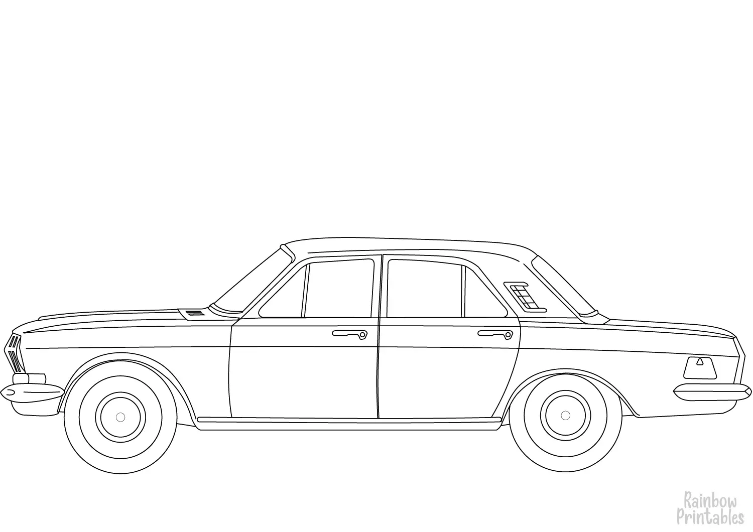 GAZ 24 VOLGA TRUCK Clipart Coloring Pages for Kids Adults Art Activities Line Art