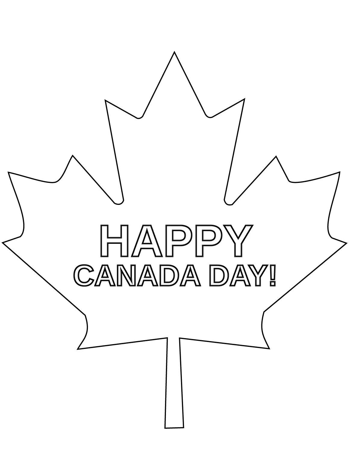 Canada Day Free Clipart Public Domain Coloring Pages Line Art Drawings for Kids-