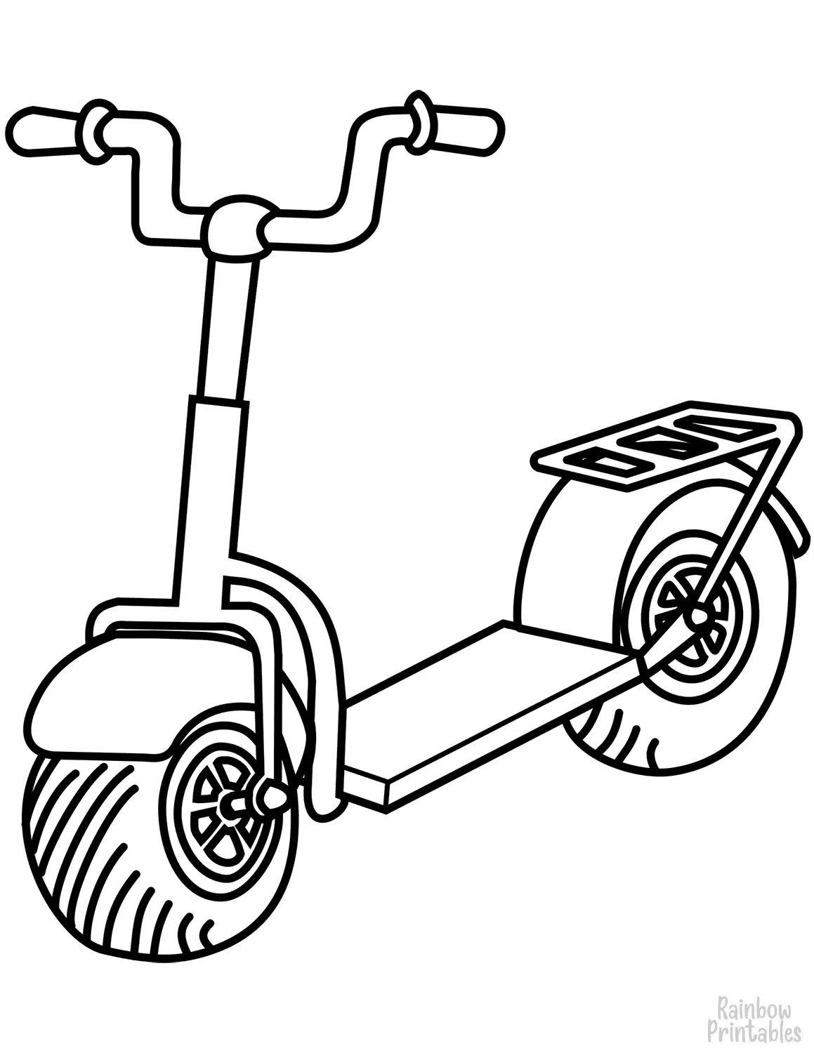 SCOOTER TOY Clipart Coloring Pages for Kids Adults Art Activities Line Art