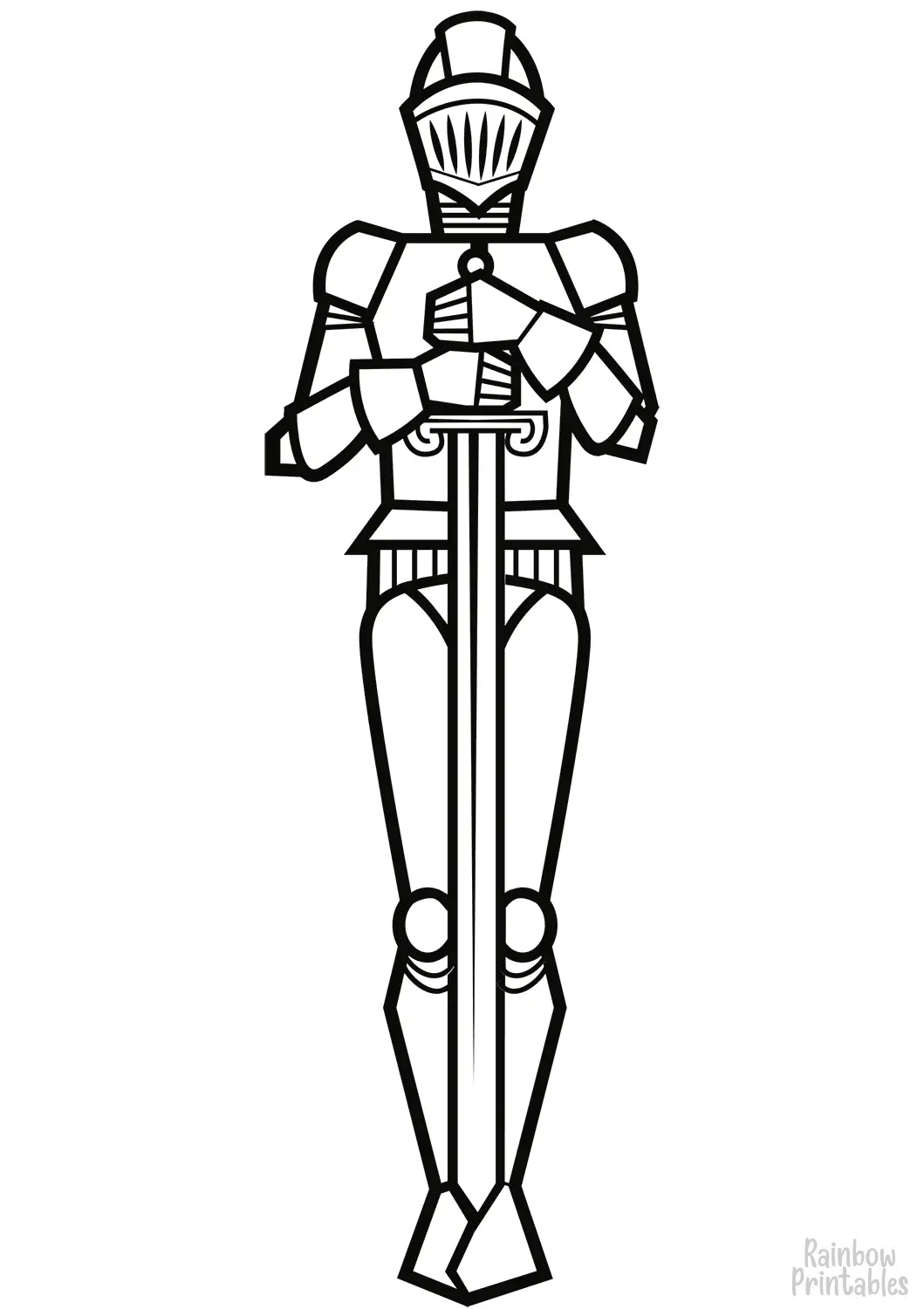 KNIGHT Free Clipart Coloring Pages for Kids Adults Art Activities Line Art