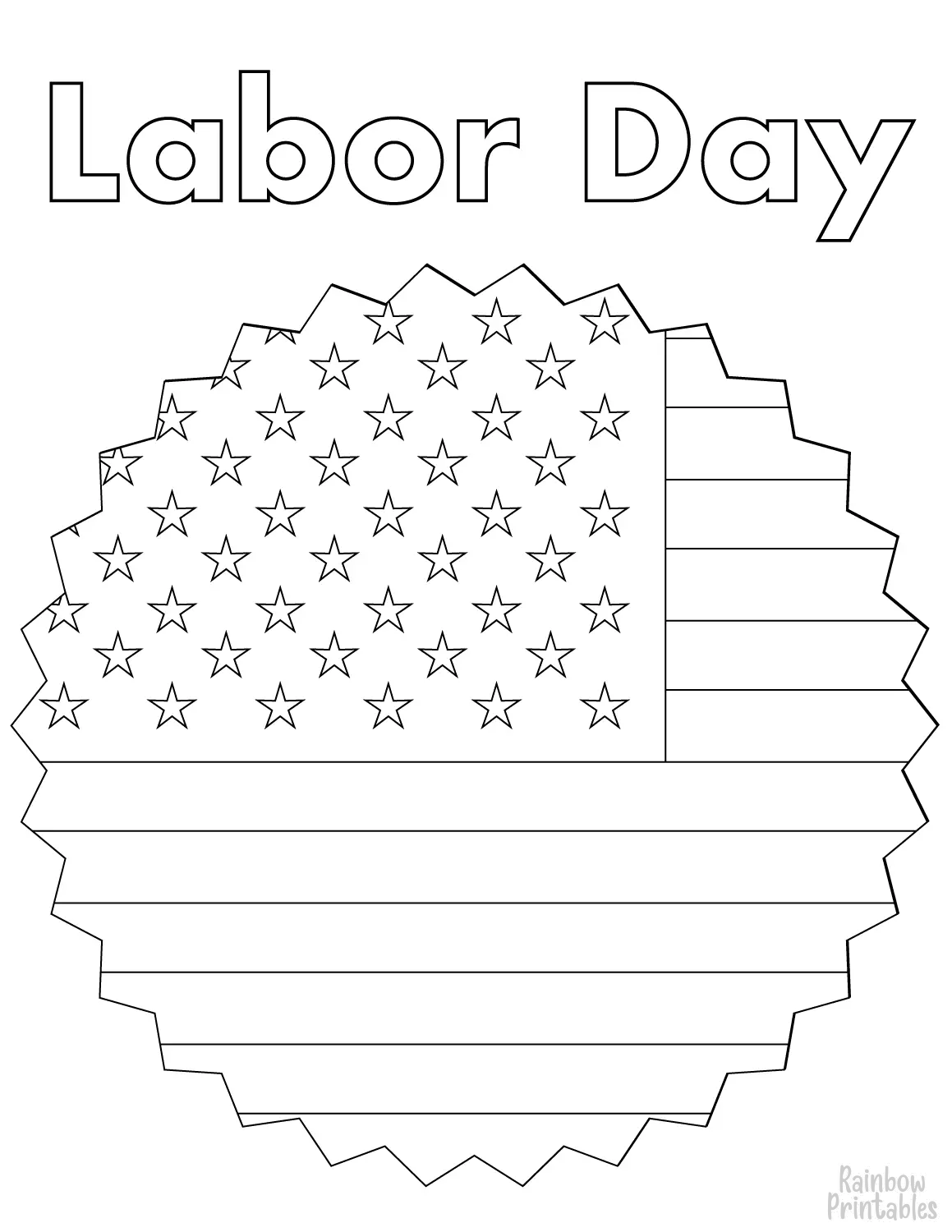 Roundel USA AMERICAN HOLIDAY LABOR DAY Clipart Coloring Pages Line Art Drawings for Kids-