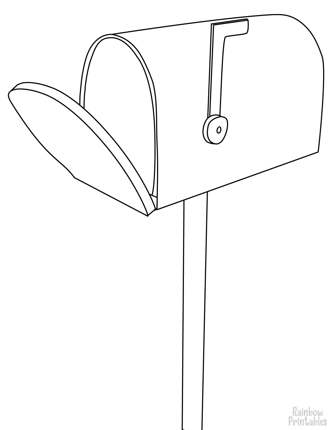 Simple Easy Line Drawing For Kids Mailbox-coloring-page