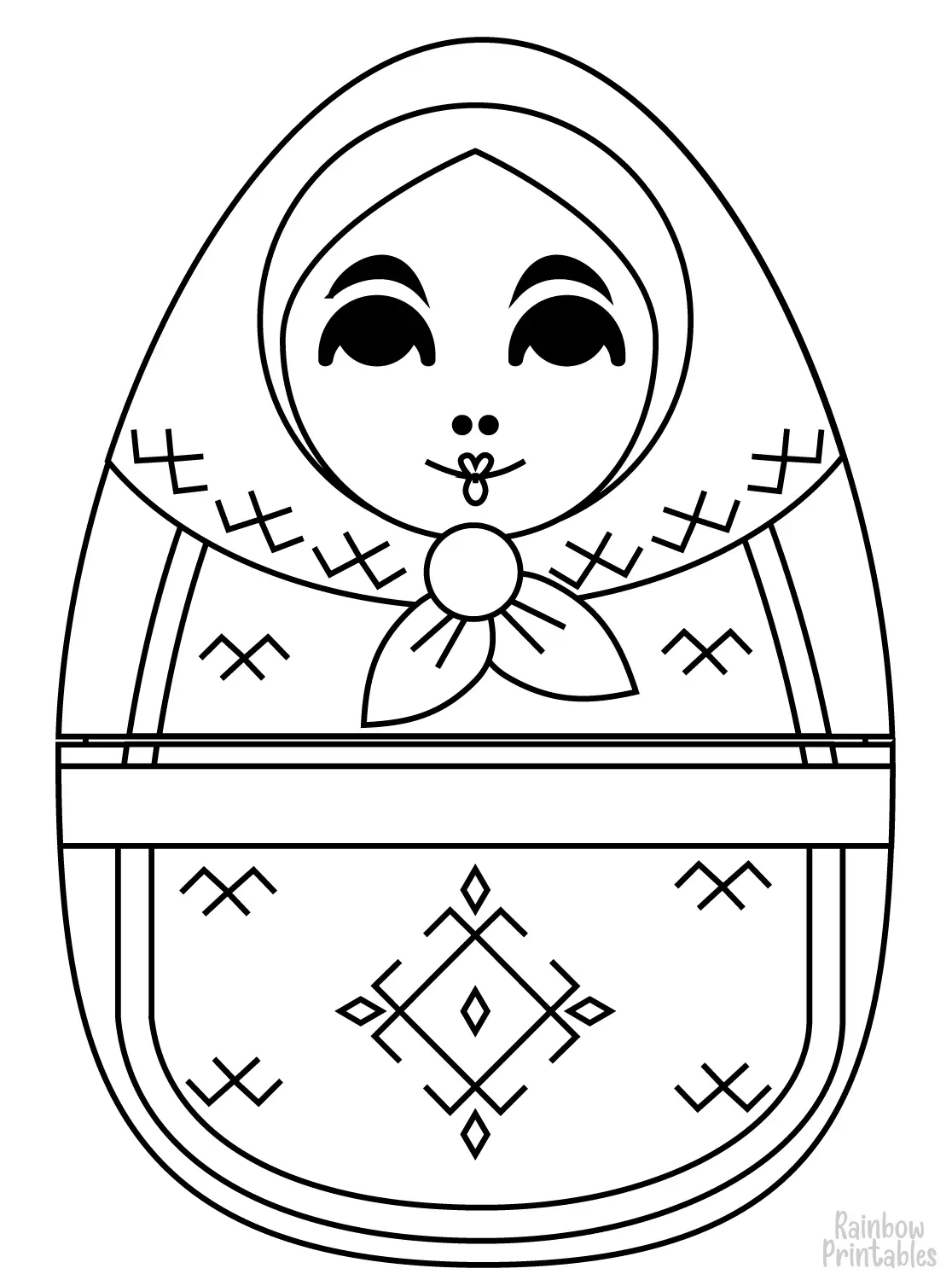 RUSSIAN NESTING DOLL matryoshka TOY Clipart Coloring Pages for Kids Adults Art Activities Line Art