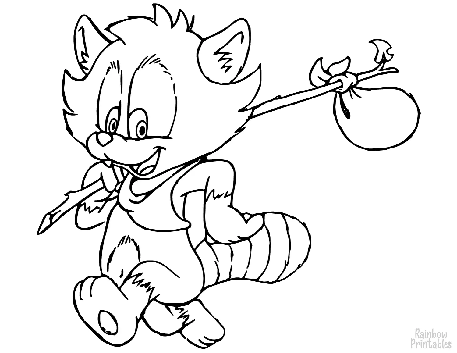 red-panda-hobo-cute-cartoon-raccoon-coloring-page