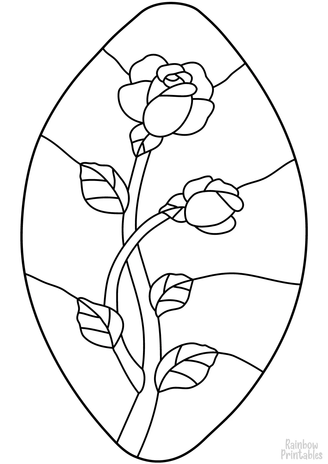 STAINED GLASS ROSE WINDOW Clipart Coloring Pages for Kids Adults Art Activities Line Art