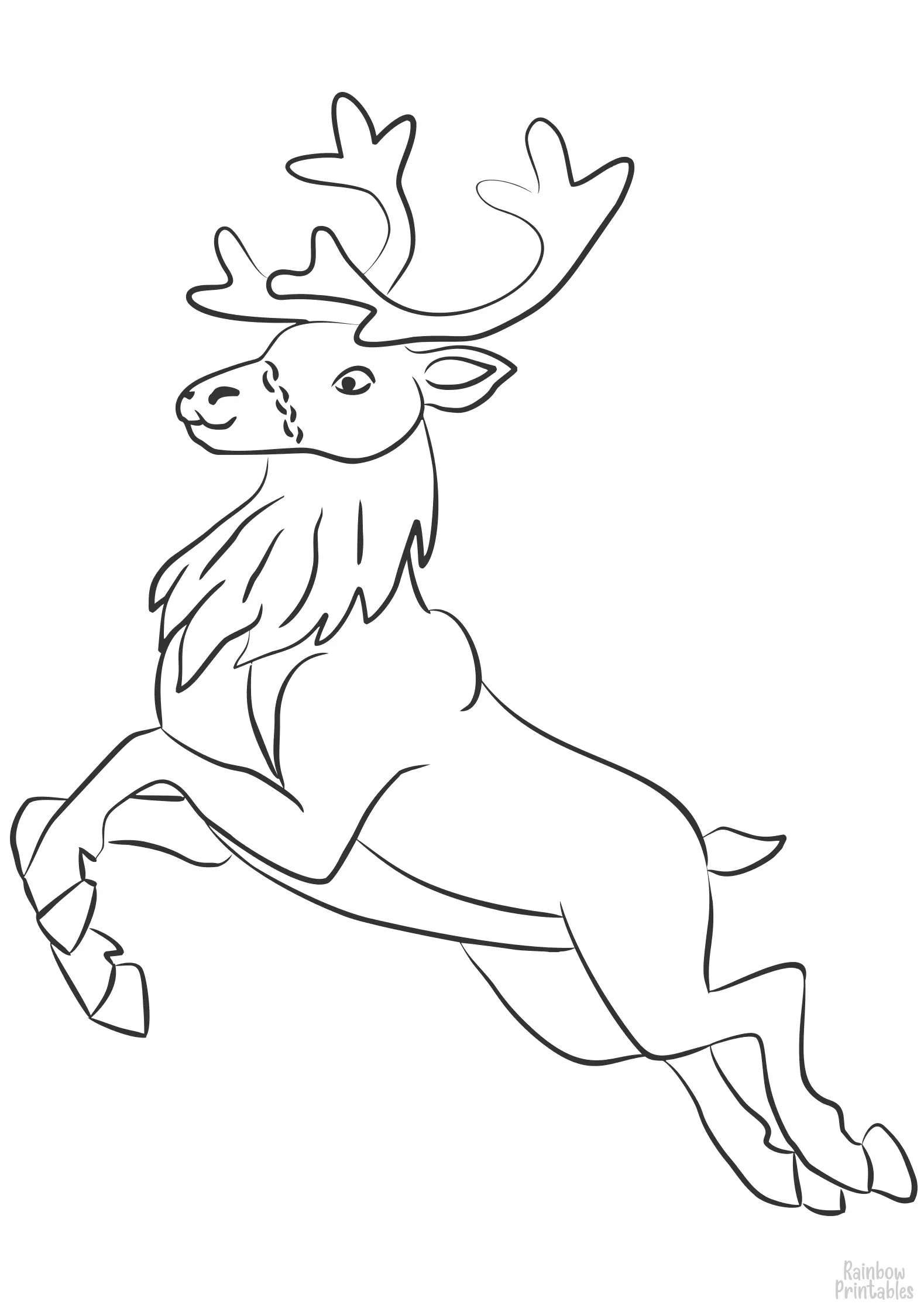 Simple Reindeer Coloring Page Christmas Xmas Coloring Activities for Kids