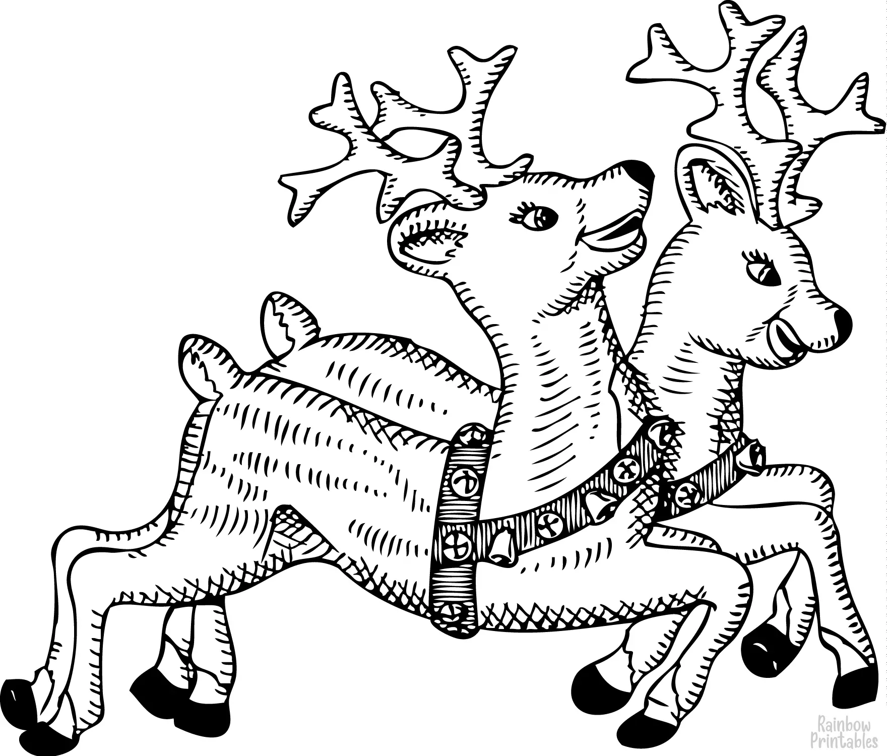 Simple Reindeer Coloring Page Christmas Xmas Coloring Activities for Kids