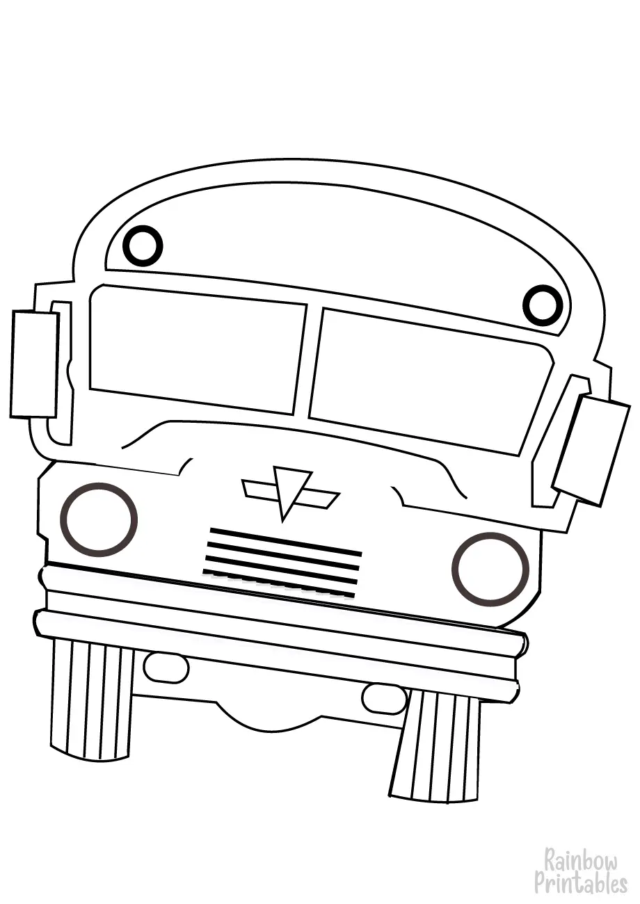 SCHOOL BUS Clipart Coloring Pages for Kids Adults Art Activities Line Art