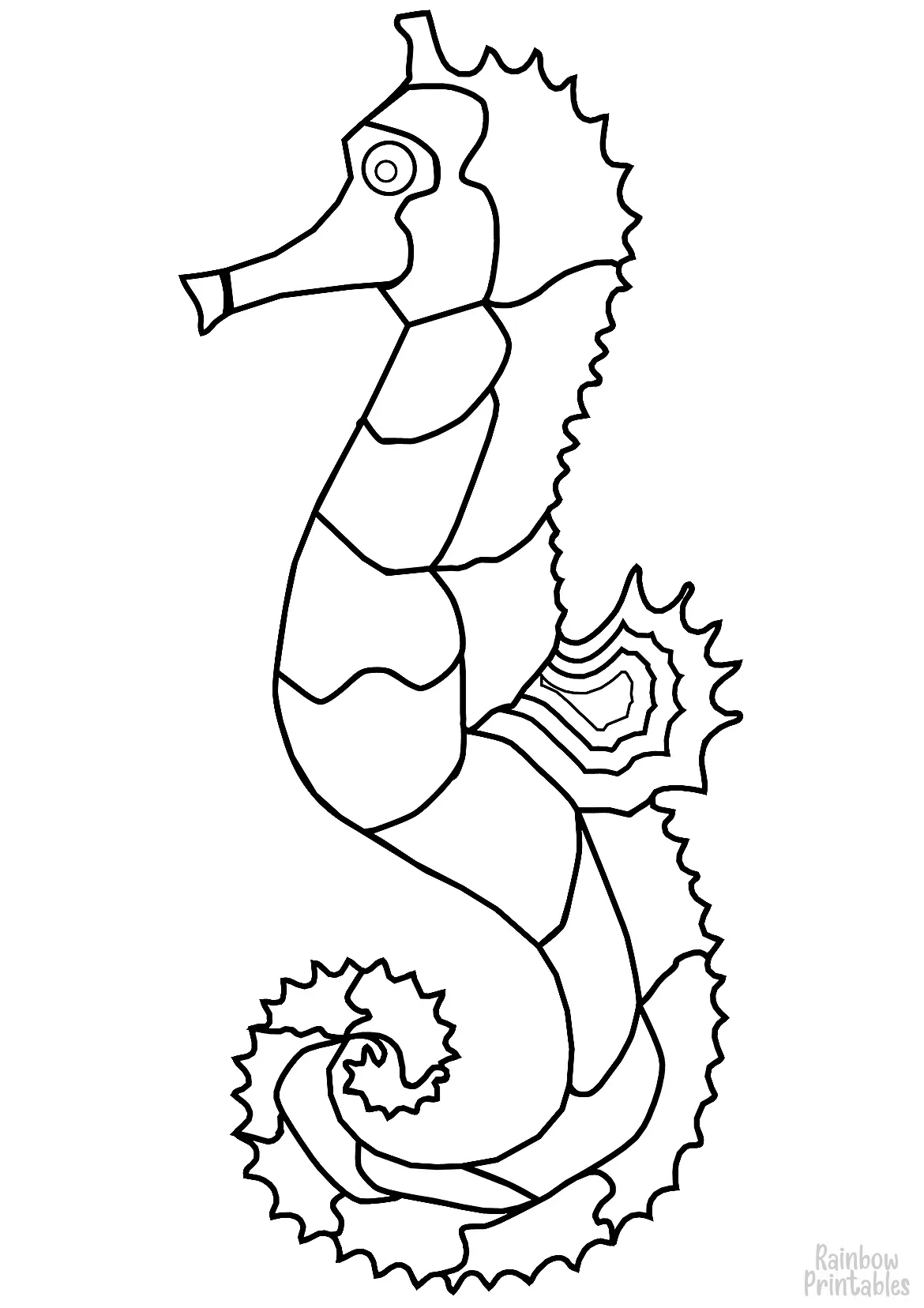 SIMPLE-EASY-line-drawings-SEAHORSE-coloring-page-for-kids